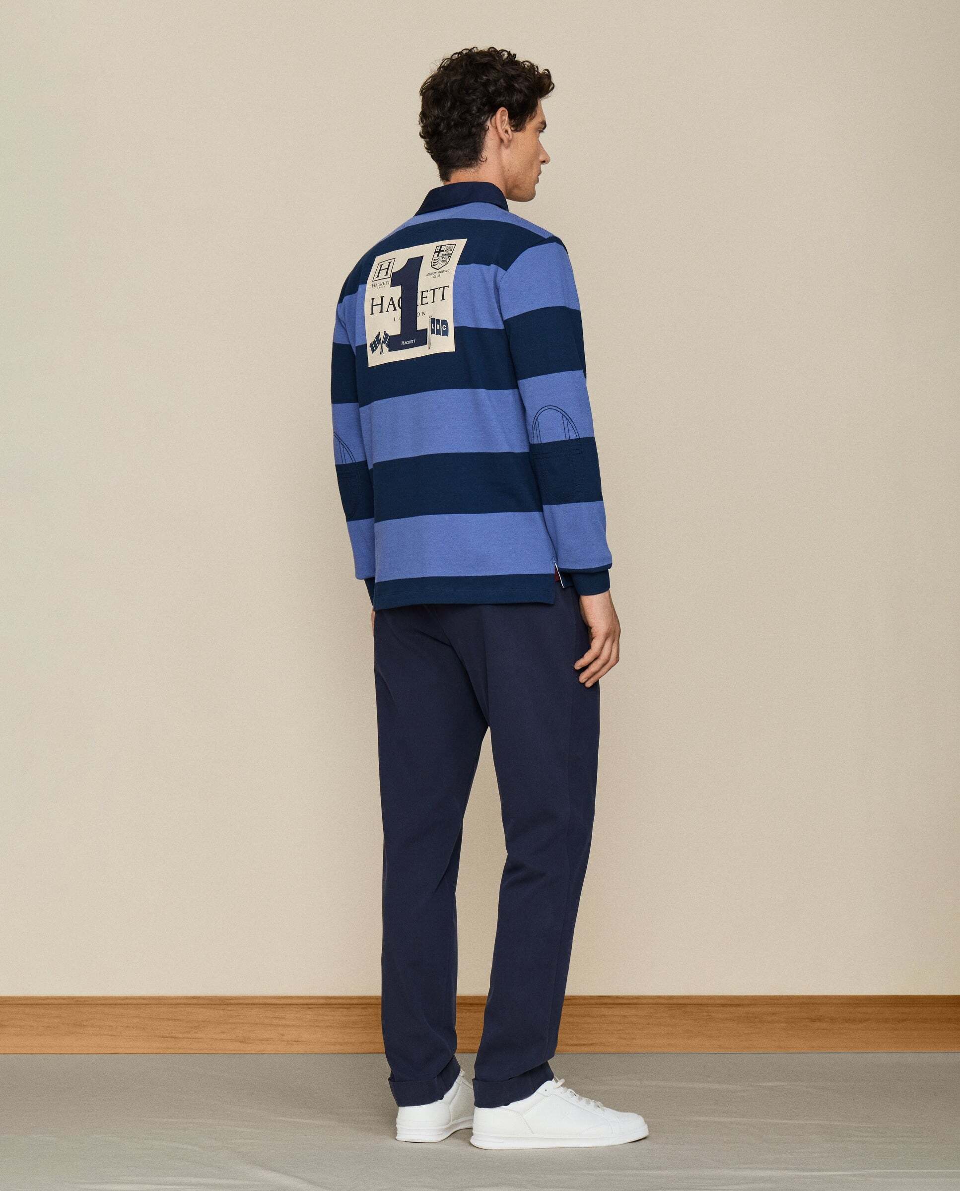 Imagen 3 de Polo de hombre rugby lrc back patch fit clásico - Hackett - Añil Añil