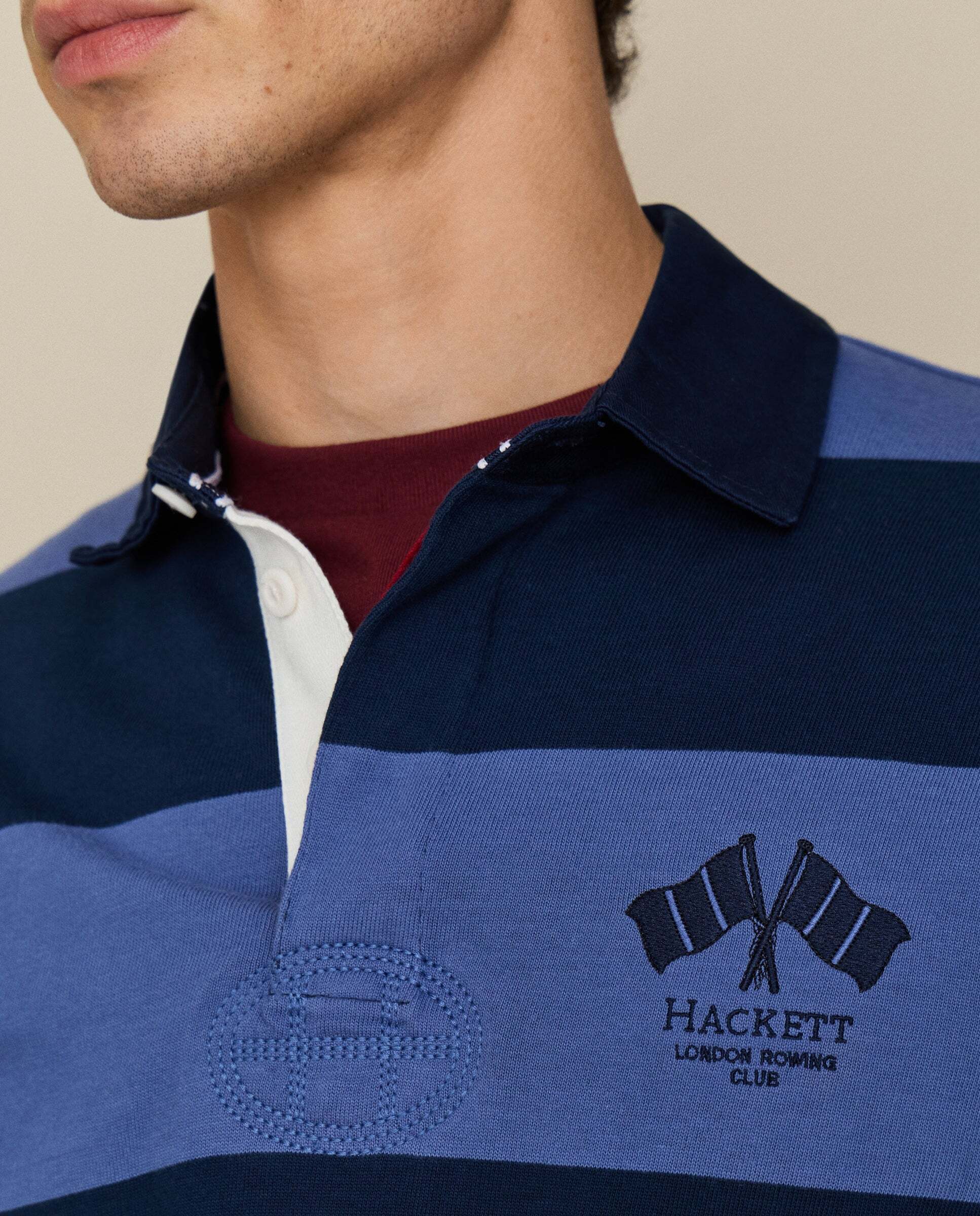 Imagen 4 de Polo de hombre rugby lrc back patch fit clásico - Hackett - Añil Añil