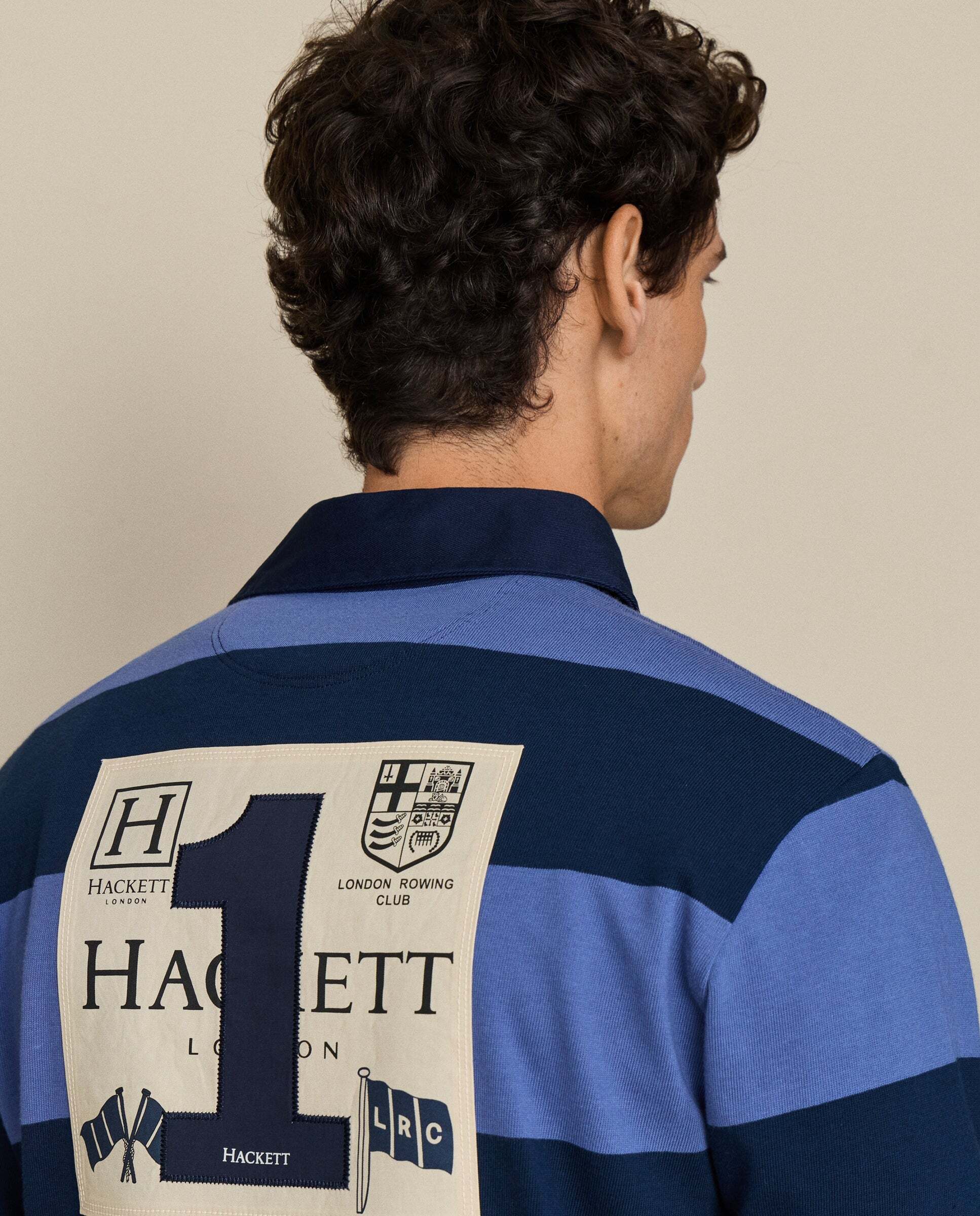 Imagen 5 de Polo de hombre rugby lrc back patch fit clásico - Hackett - Añil Añil