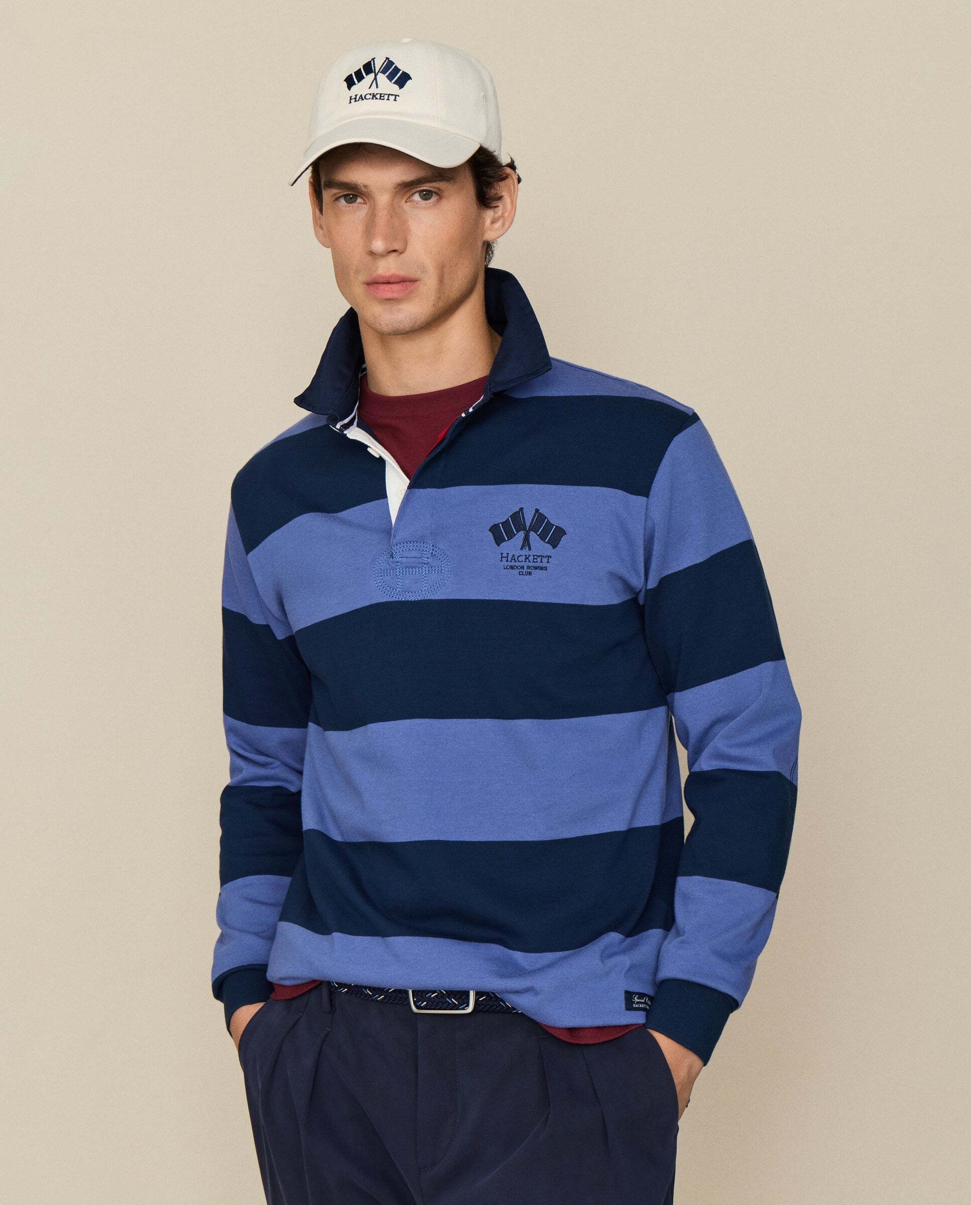 Imagen 6 de Polo de hombre rugby lrc back patch fit clásico - Hackett - Añil Añil