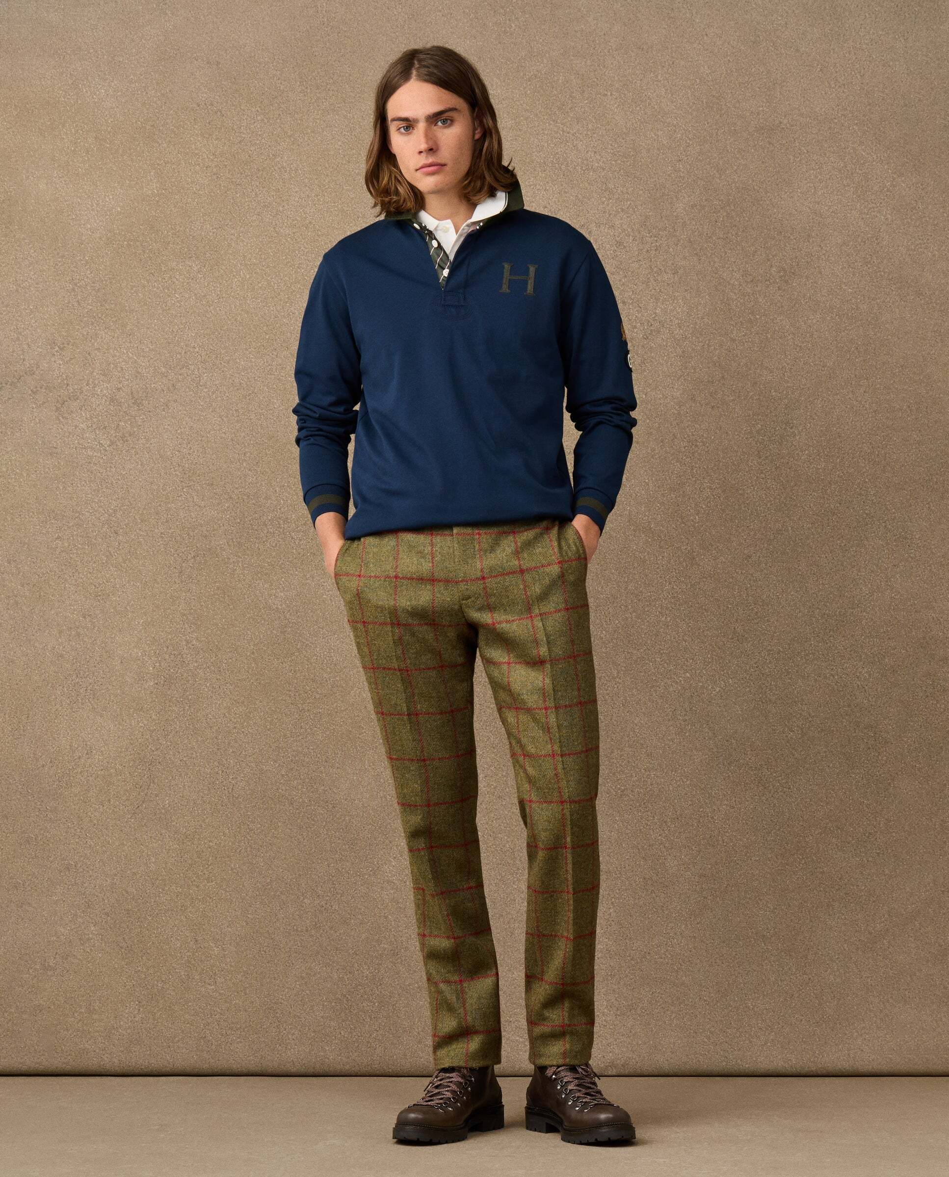 Polo de hombre rugby con múltiples logos fit clásico - Hackett - Azul Azul-2