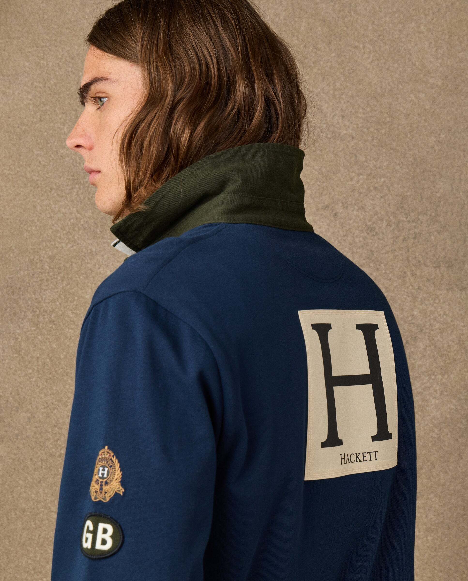 Polo de hombre rugby con múltiples logos fit clásico - Hackett - Azul Azul-5