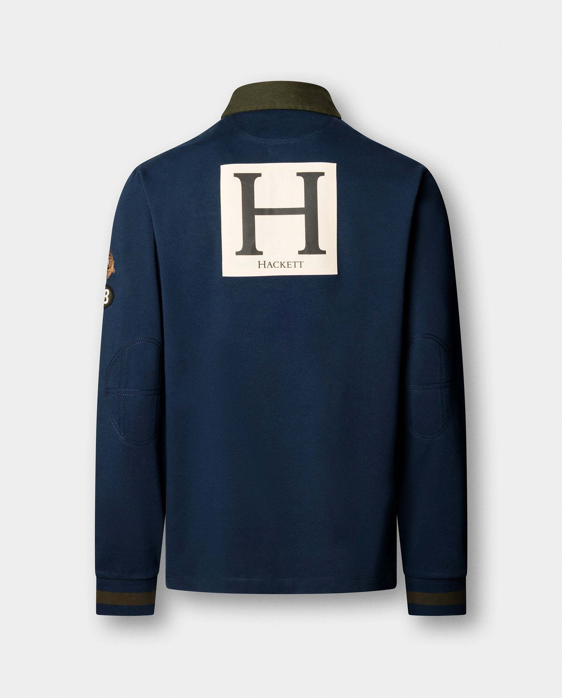 Polo de hombre rugby con múltiples logos fit clásico - Hackett - Azul Azul-8