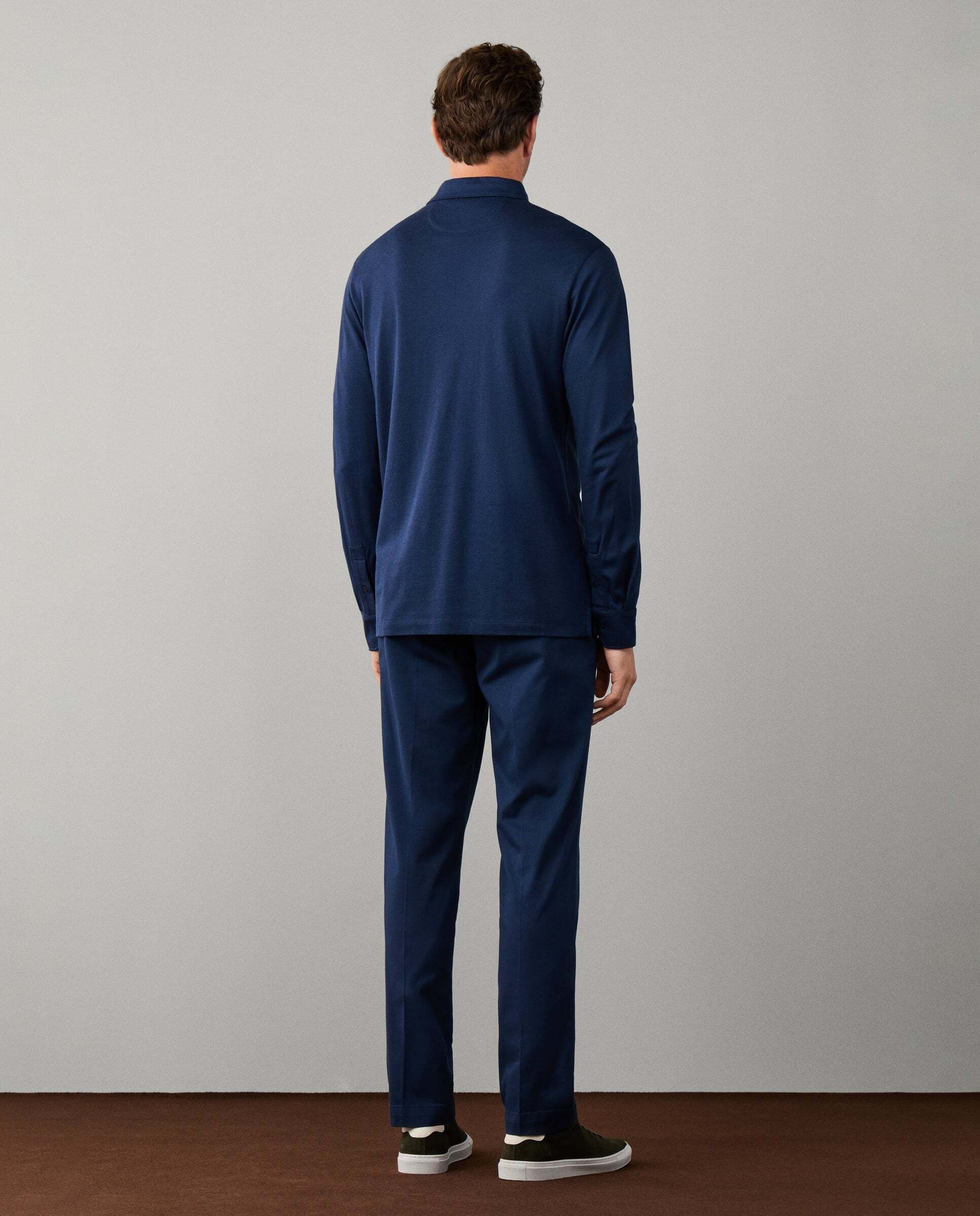 Polo de hombre piqué manga larga fit clásico de viaje - Hackett - Azul Azul-3