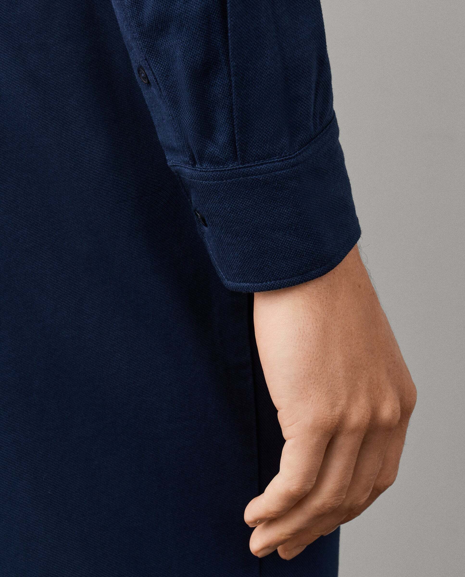 Polo de hombre piqué manga larga fit clásico de viaje - Hackett - Azul Azul-5