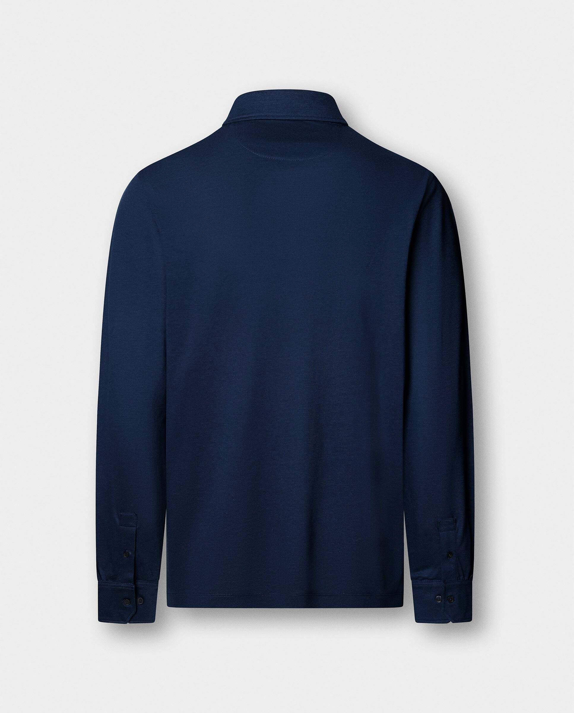 Polo de hombre piqué manga larga fit clásico de viaje - Hackett - Azul Azul-8