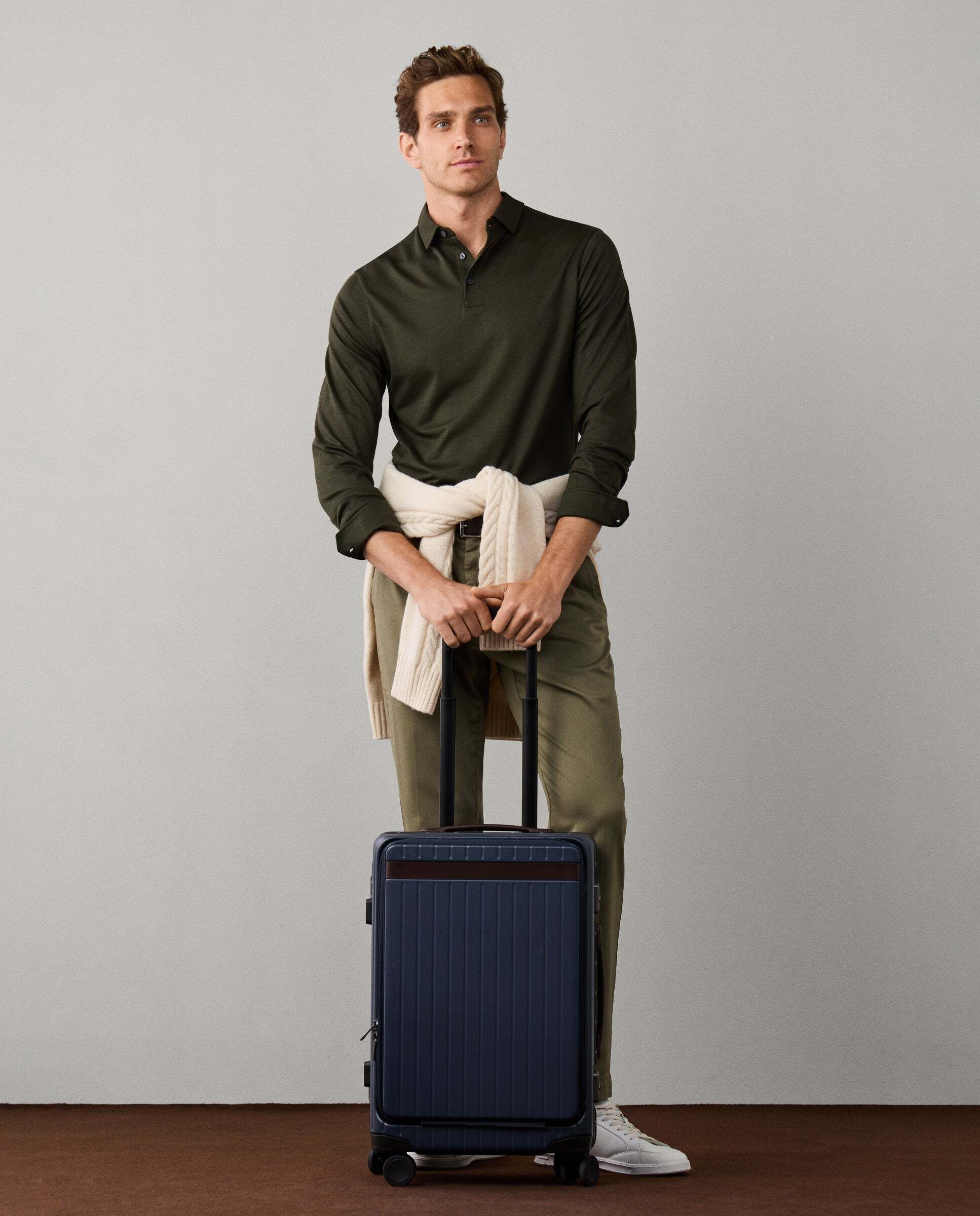 Polo de hombre piqué manga larga fit clásico de viaje - Hackett - Verde Verde-6