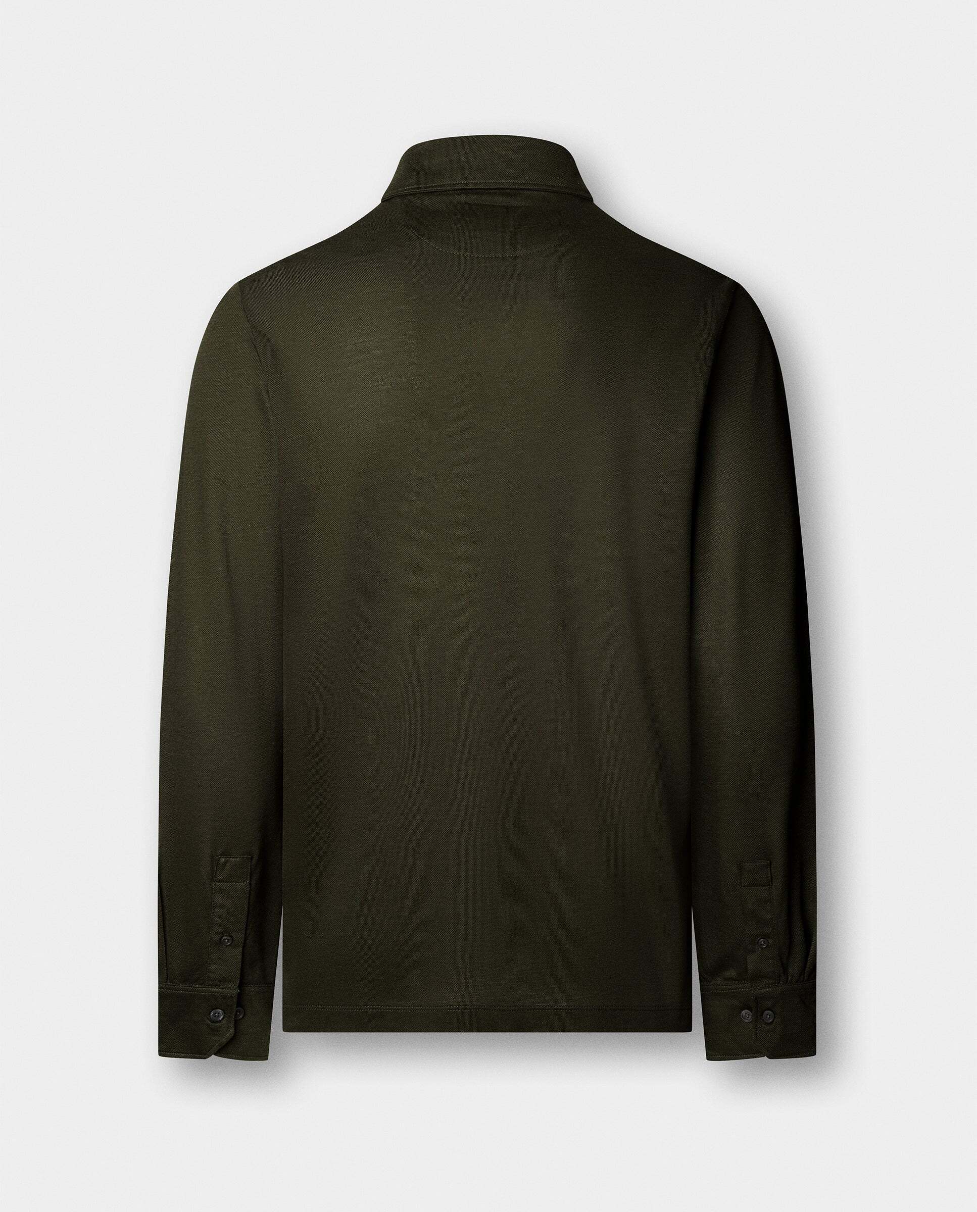 Polo de hombre piqué manga larga fit clásico de viaje - Hackett - Verde Verde-8