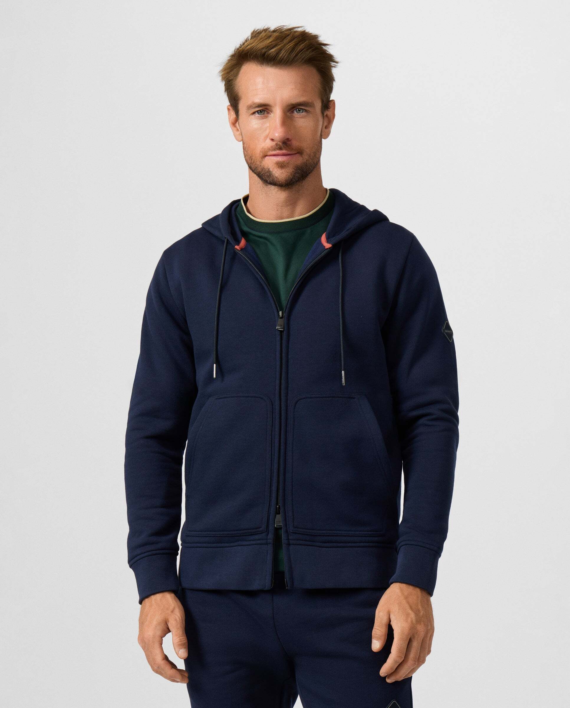 Imagen 0 de Sudadera de hombre con capucha y cremallera completa con logo luxe Azul