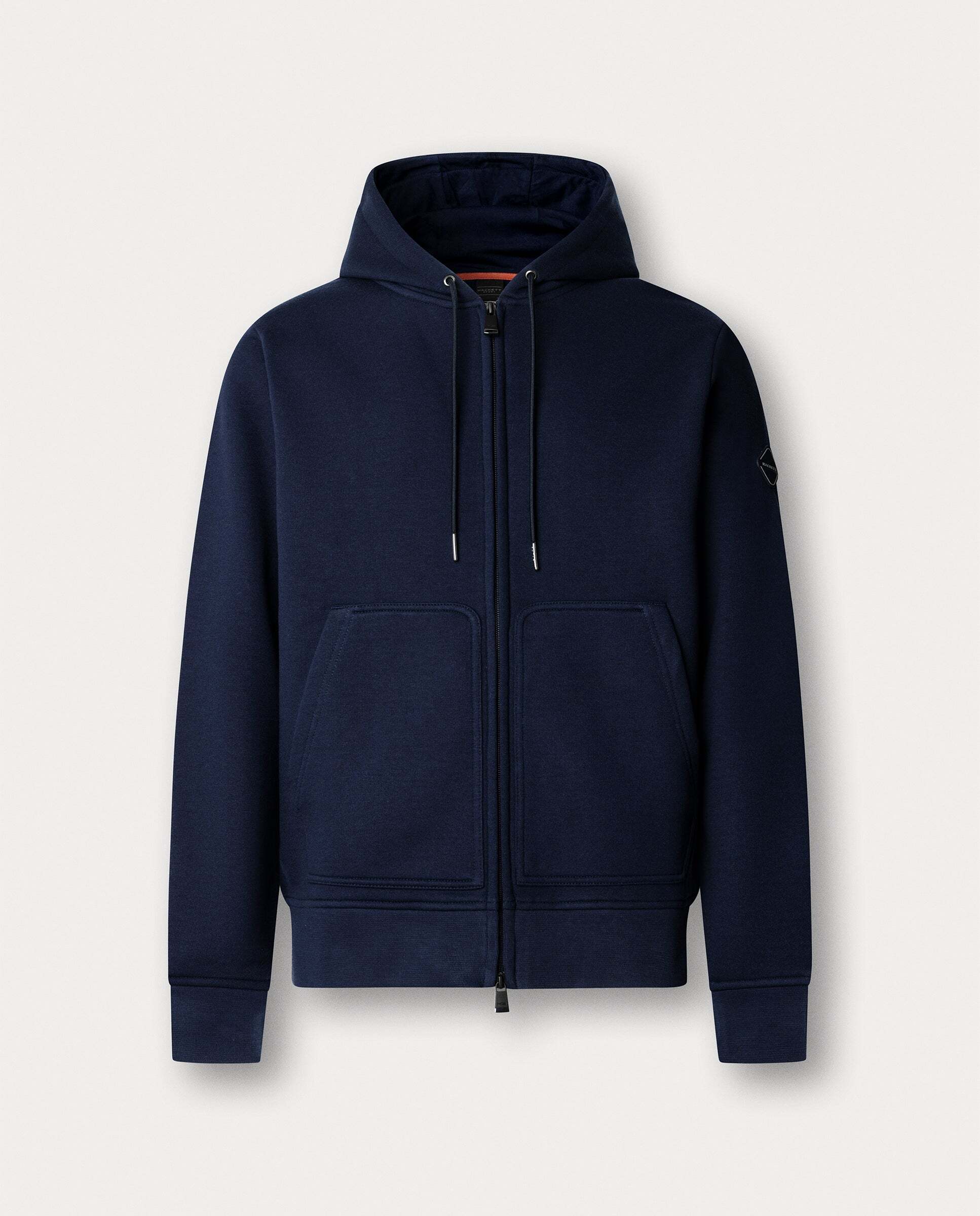 Sudadera de hombre con capucha y cremallera completa con logo luxe - Hackett - Azul Azul-6