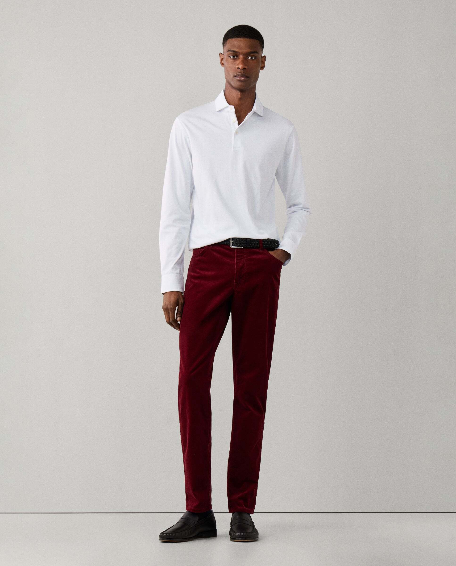 Polo de hombre pima manga larga fit clásico - Hackett - Blanco Blanco-2