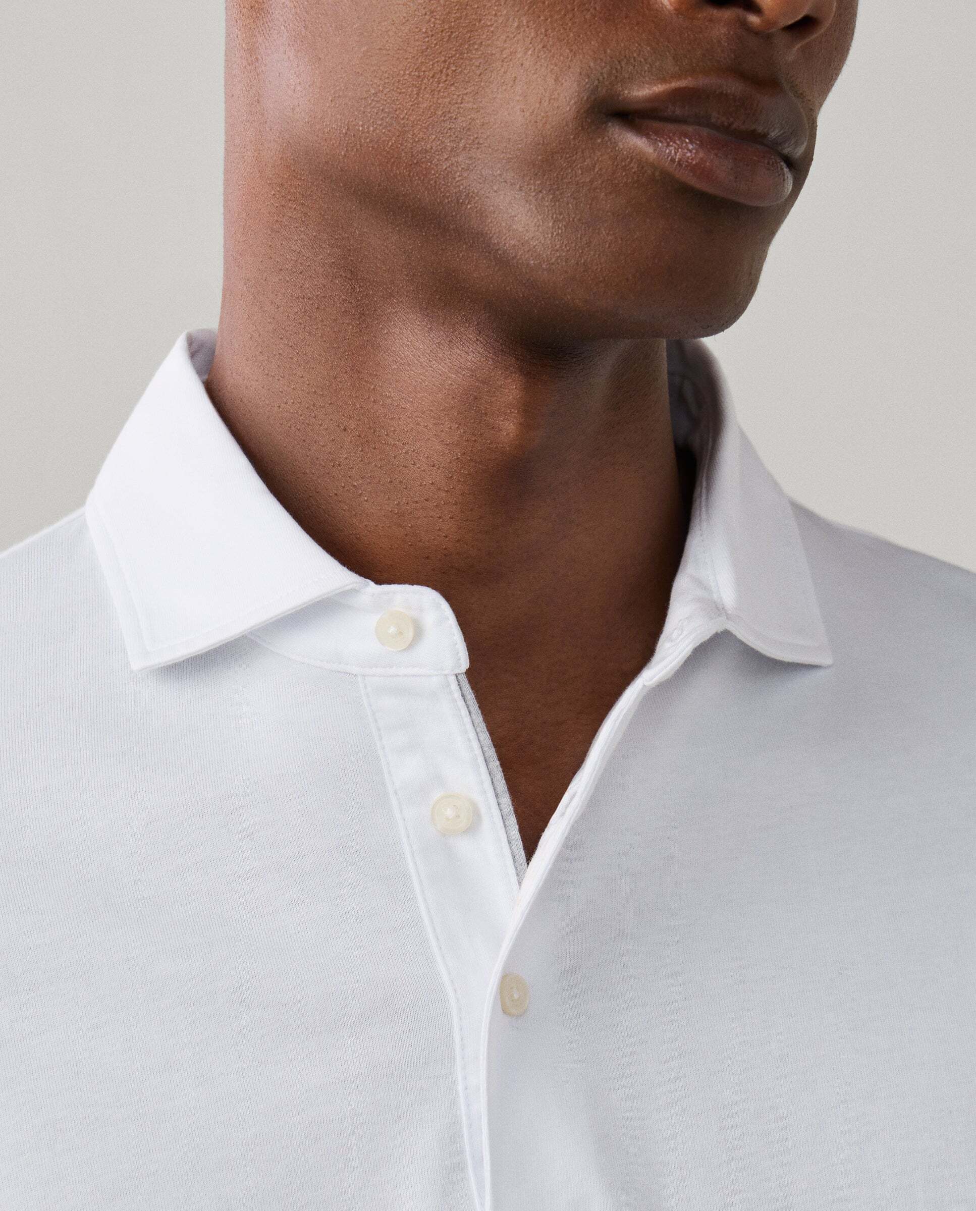 Polo de hombre pima manga larga fit clásico - Hackett - Blanco Blanco-4