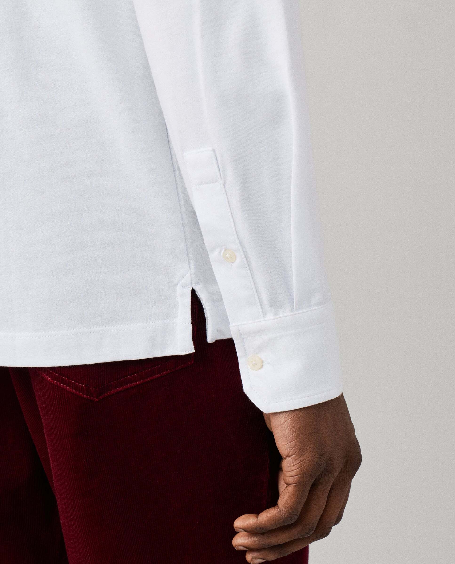 Polo de hombre pima manga larga fit clásico - Hackett - Blanco Blanco-5