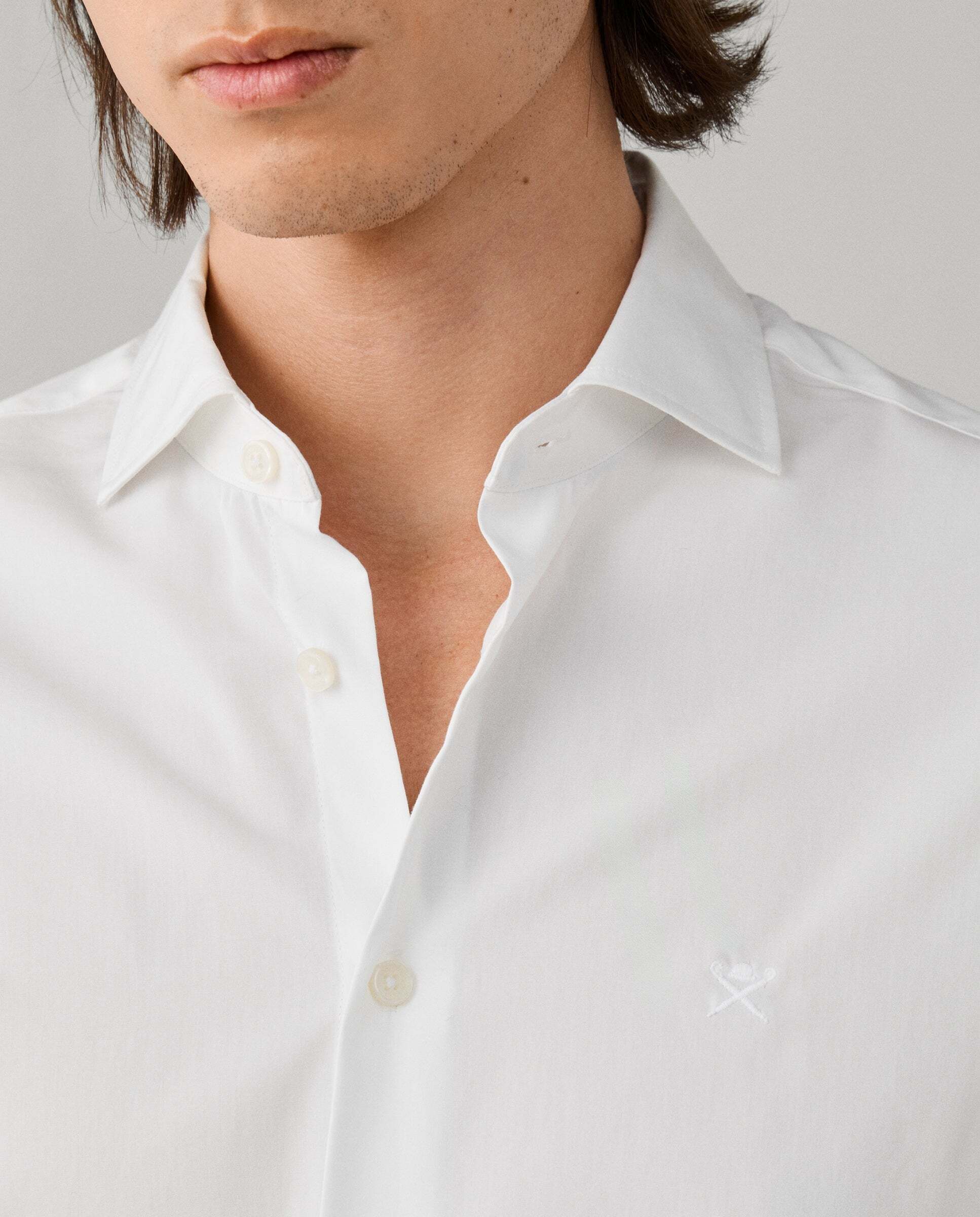 Camisa de hombre city lisa end-on-end fit tailored - Hackett - Blanco Blanco-4