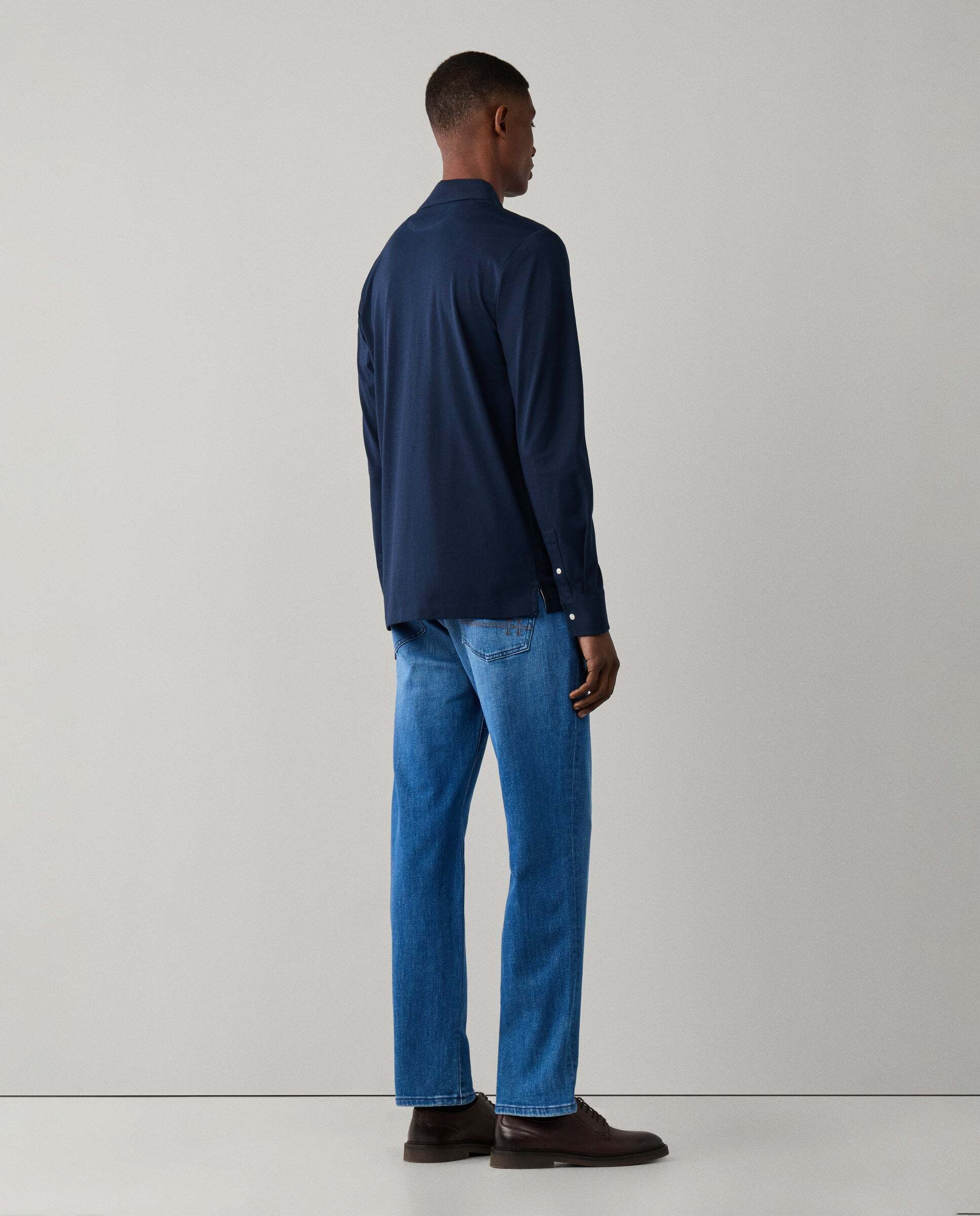 Polo de hombre pima manga larga fit clásico - Hackett - Azul marino Azul marino-3