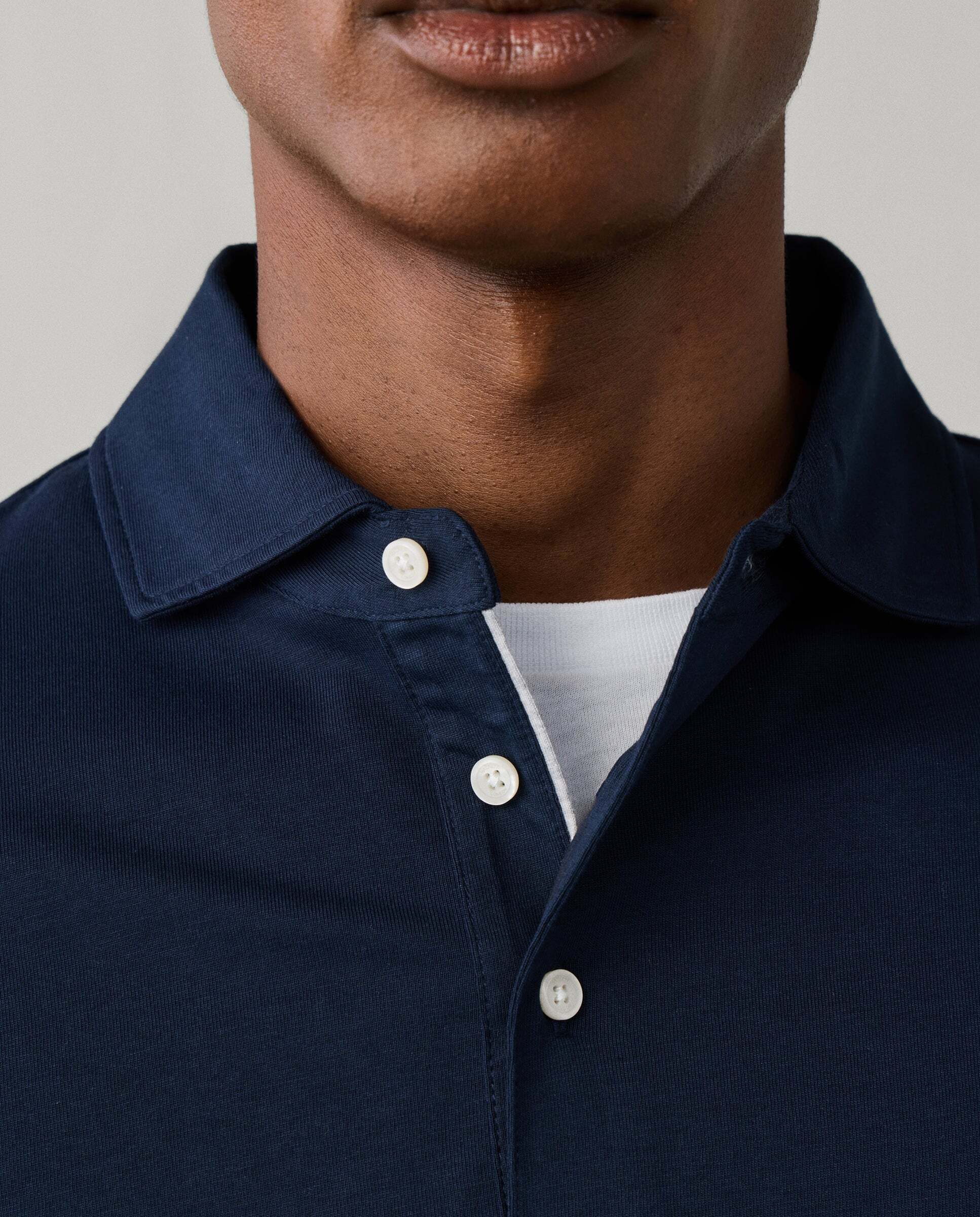 Polo de hombre pima manga larga fit clásico - Hackett - Azul marino Azul marino-4