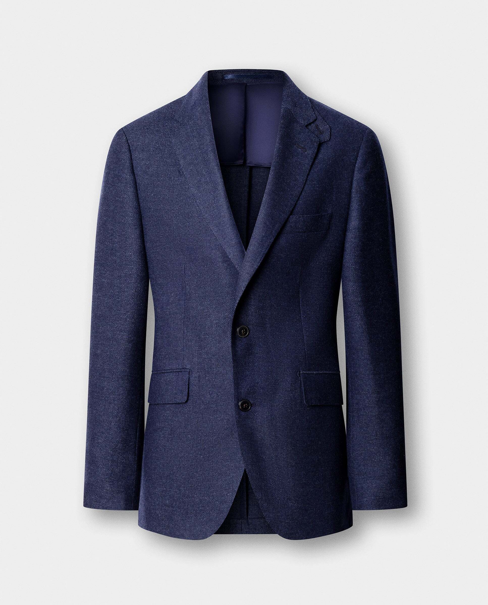 Americana de hombre mezcla de lana en espiga - Hackett - Azul Azul-7