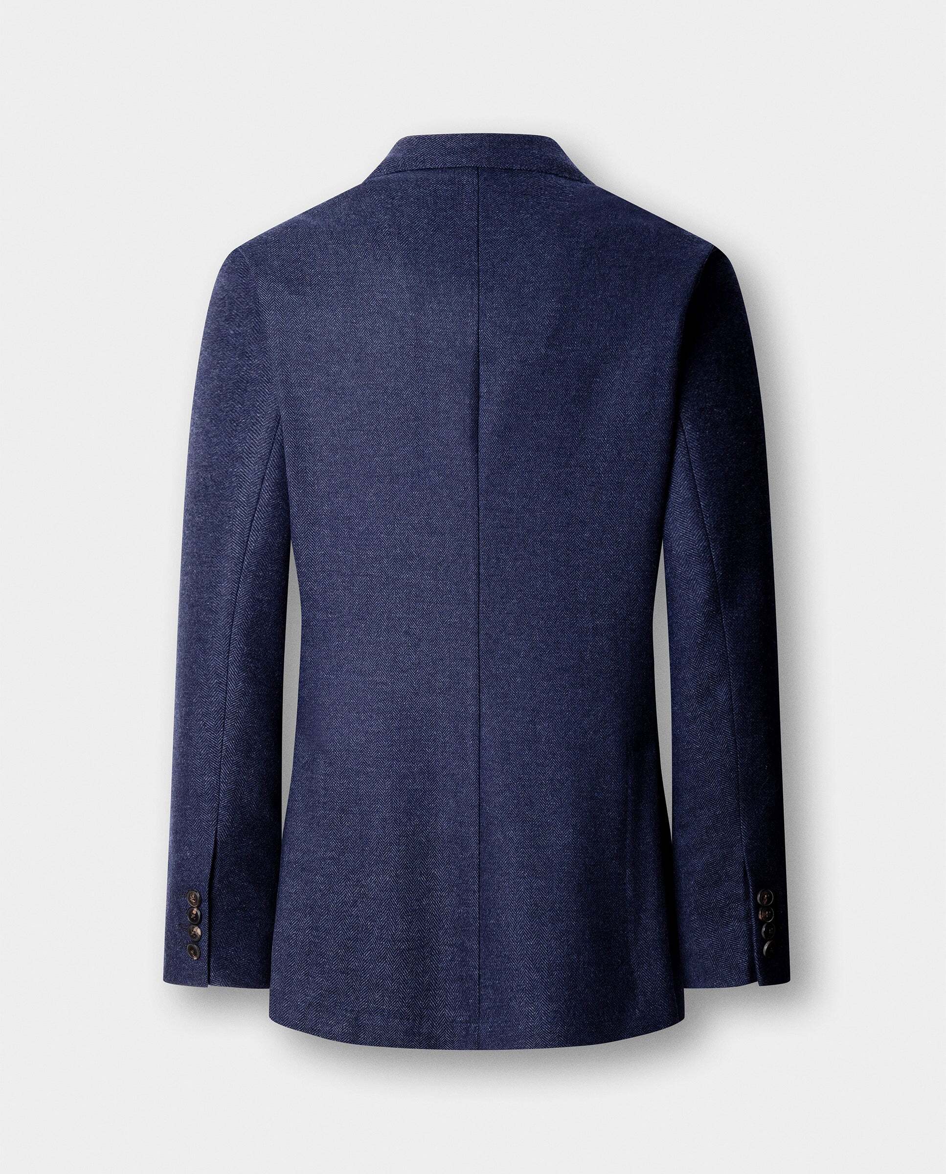 Americana de hombre mezcla de lana en espiga - Hackett - Azul Azul-8
