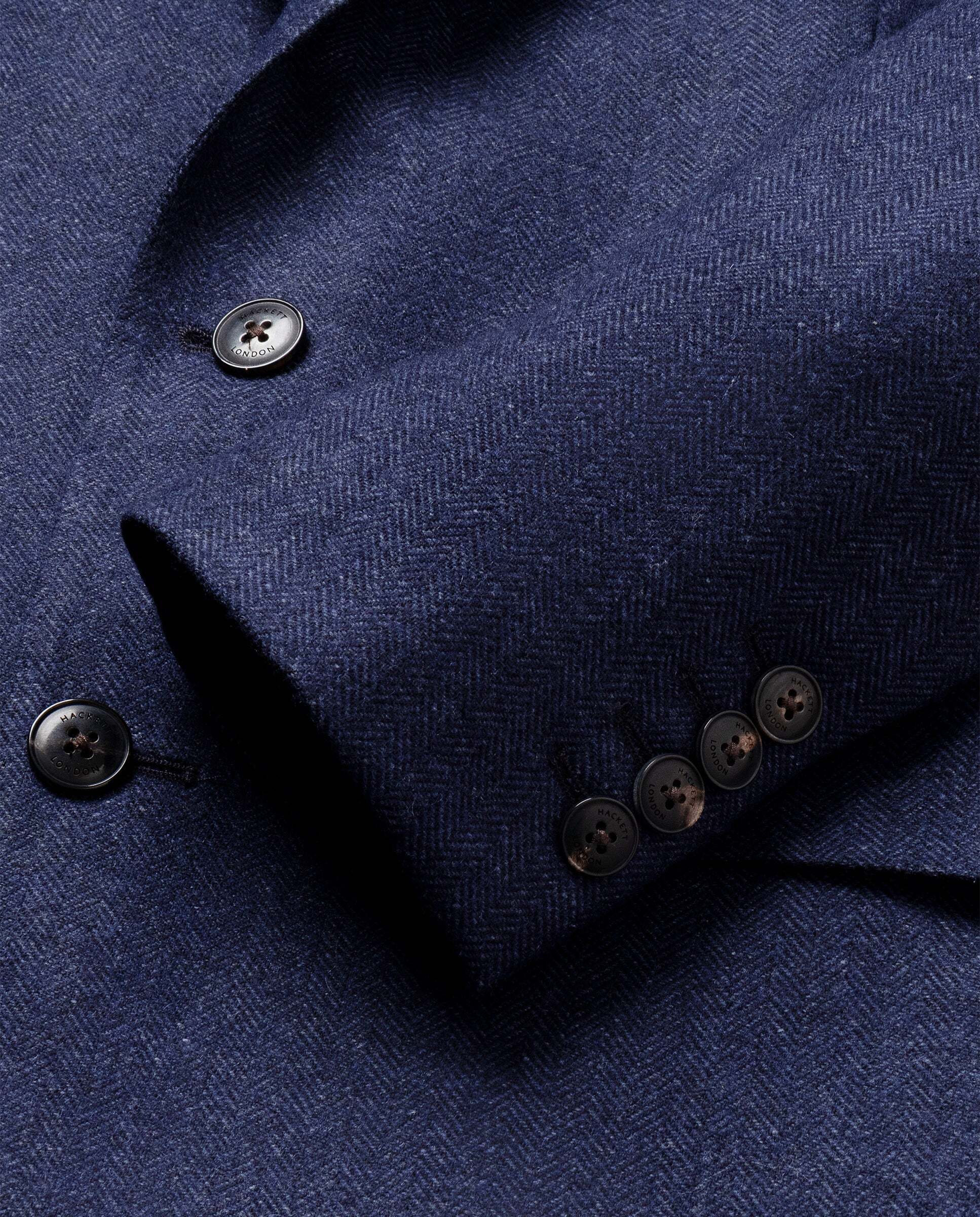Americana de hombre mezcla de lana en espiga - Hackett - Azul Azul-9