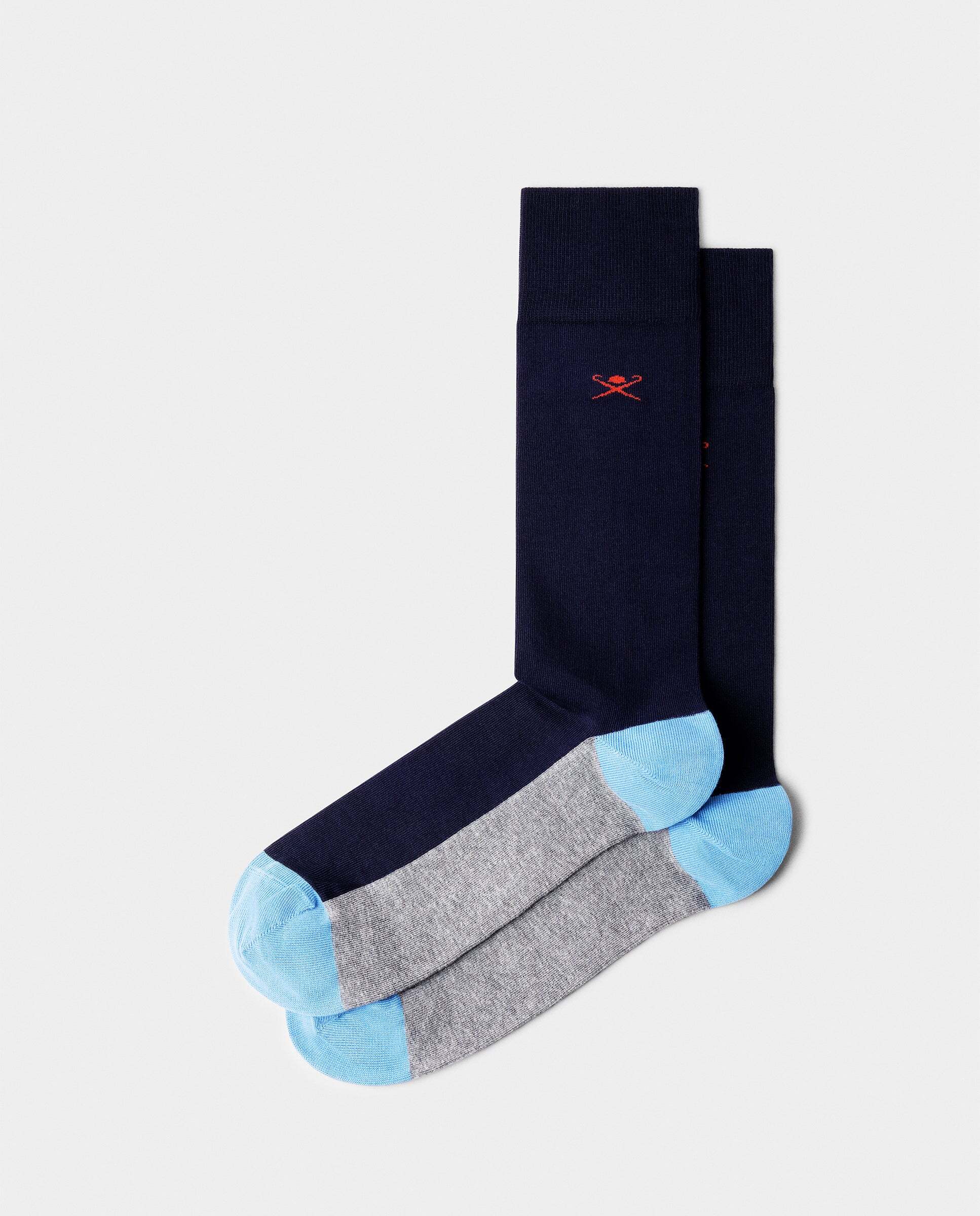 Calcetines de algodón cepillado color block - Hackett - Azul oscuro Azul oscuro-1