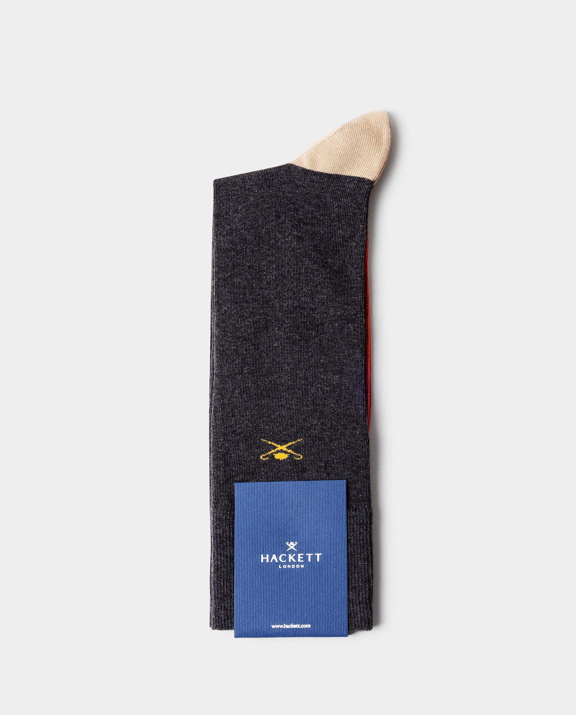 Calcetines de algodón cepillado color block - Hackett - Gris oscuro Gris oscuro-3