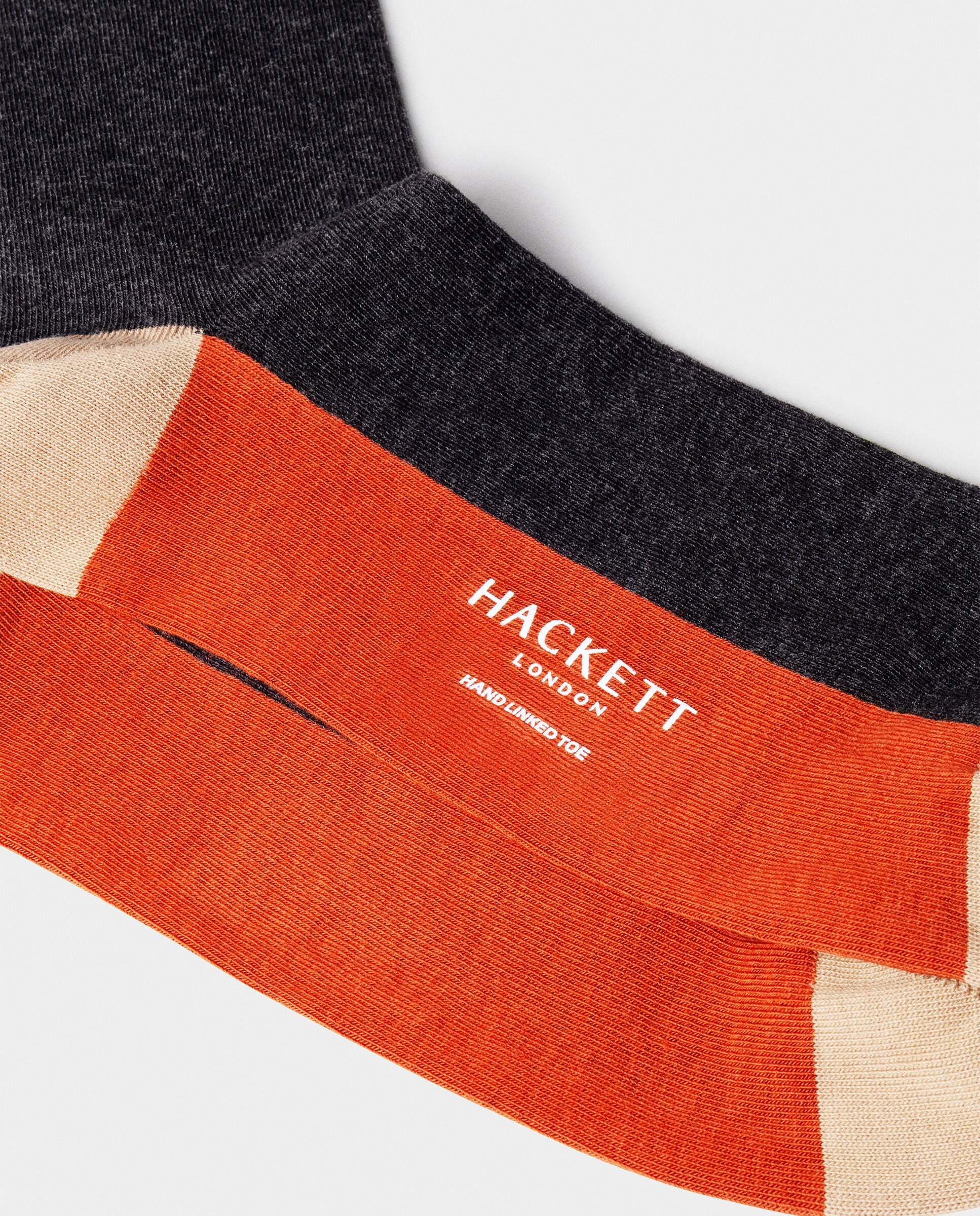 Calcetines de algodón cepillado color block - Hackett - Gris oscuro Gris oscuro-2