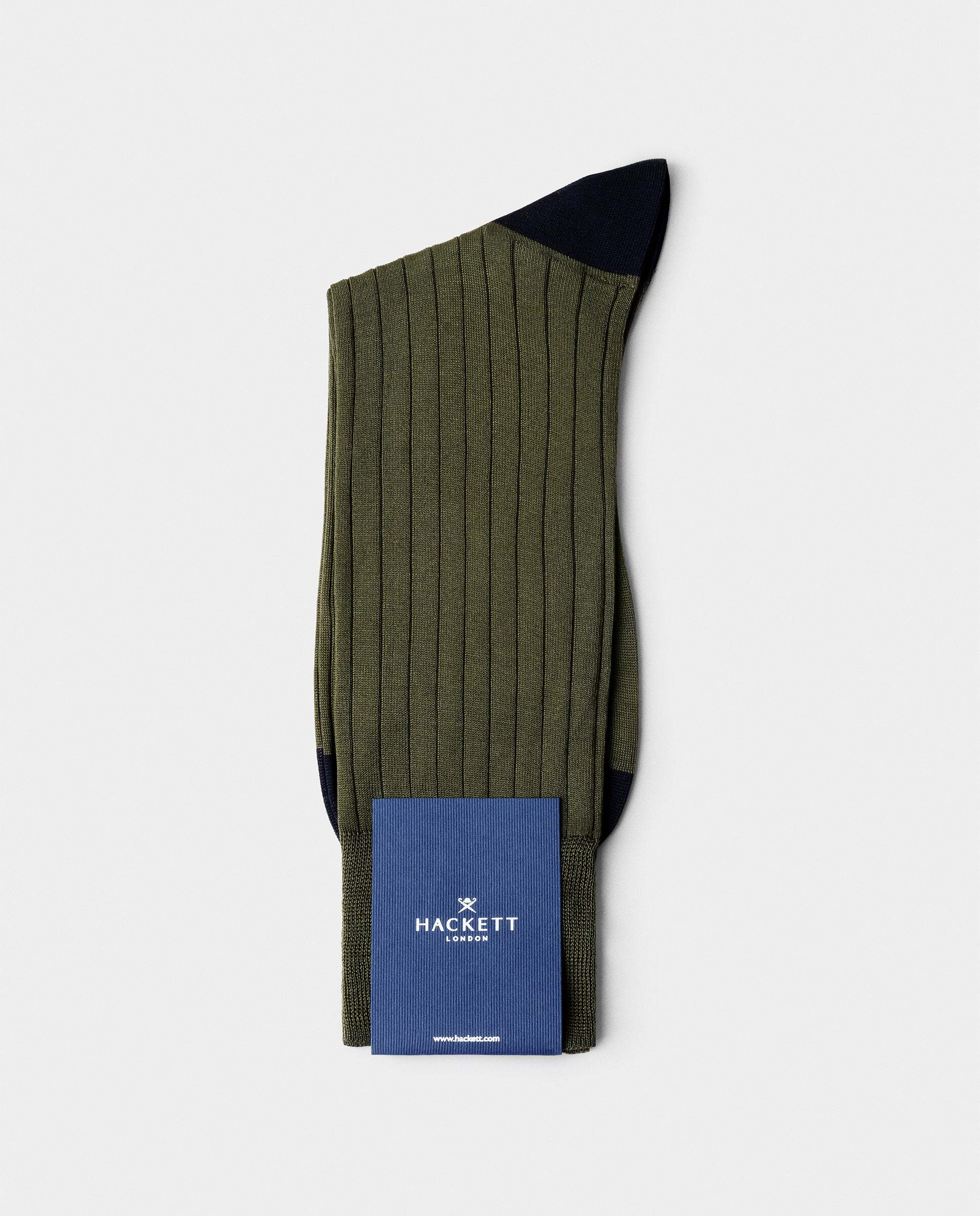 Calcetines cortos de algodón mercerizado - Hackett - Verde militar Verde militar-3