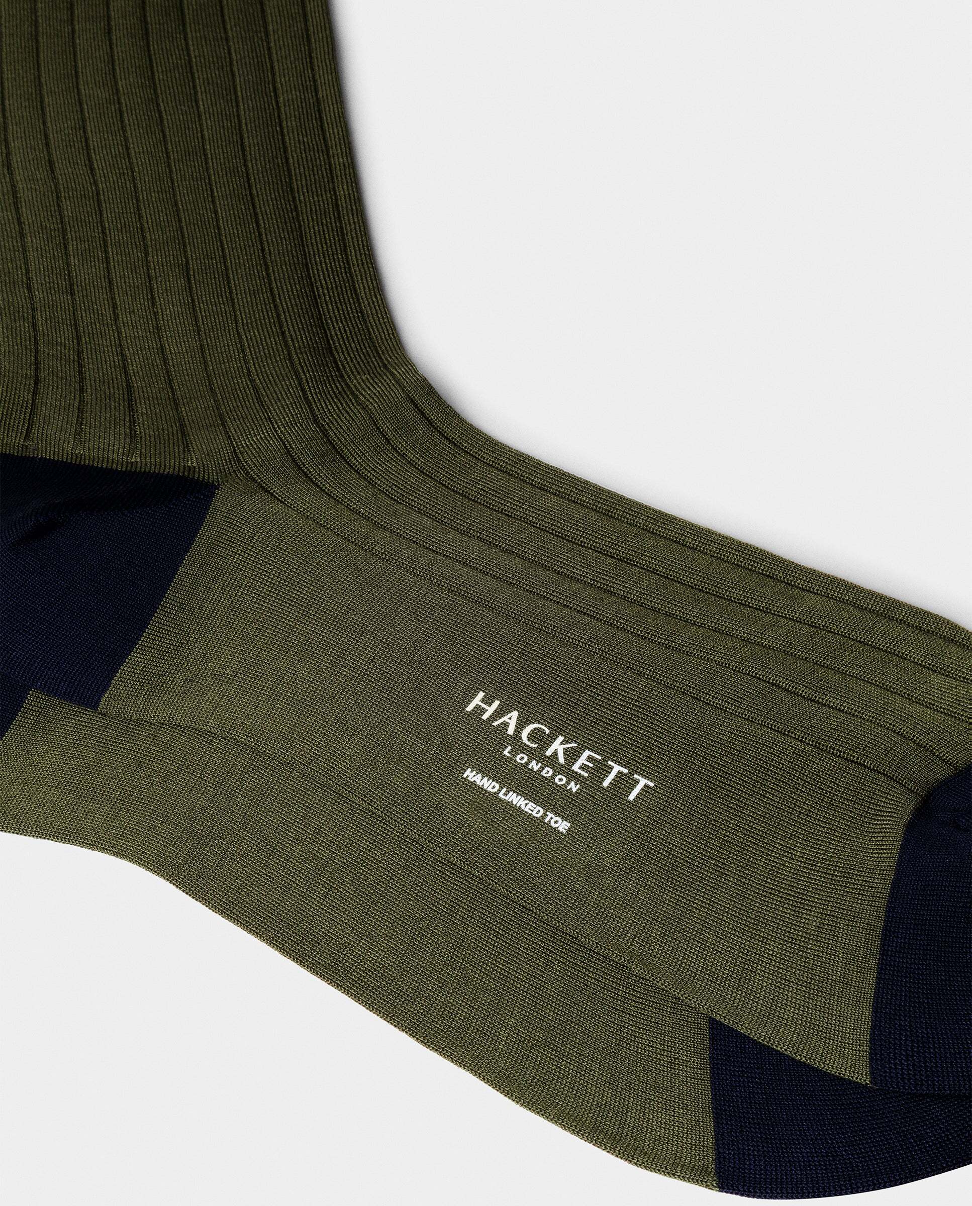 Calcetines cortos de algodón mercerizado - Hackett - Verde militar Verde militar-2