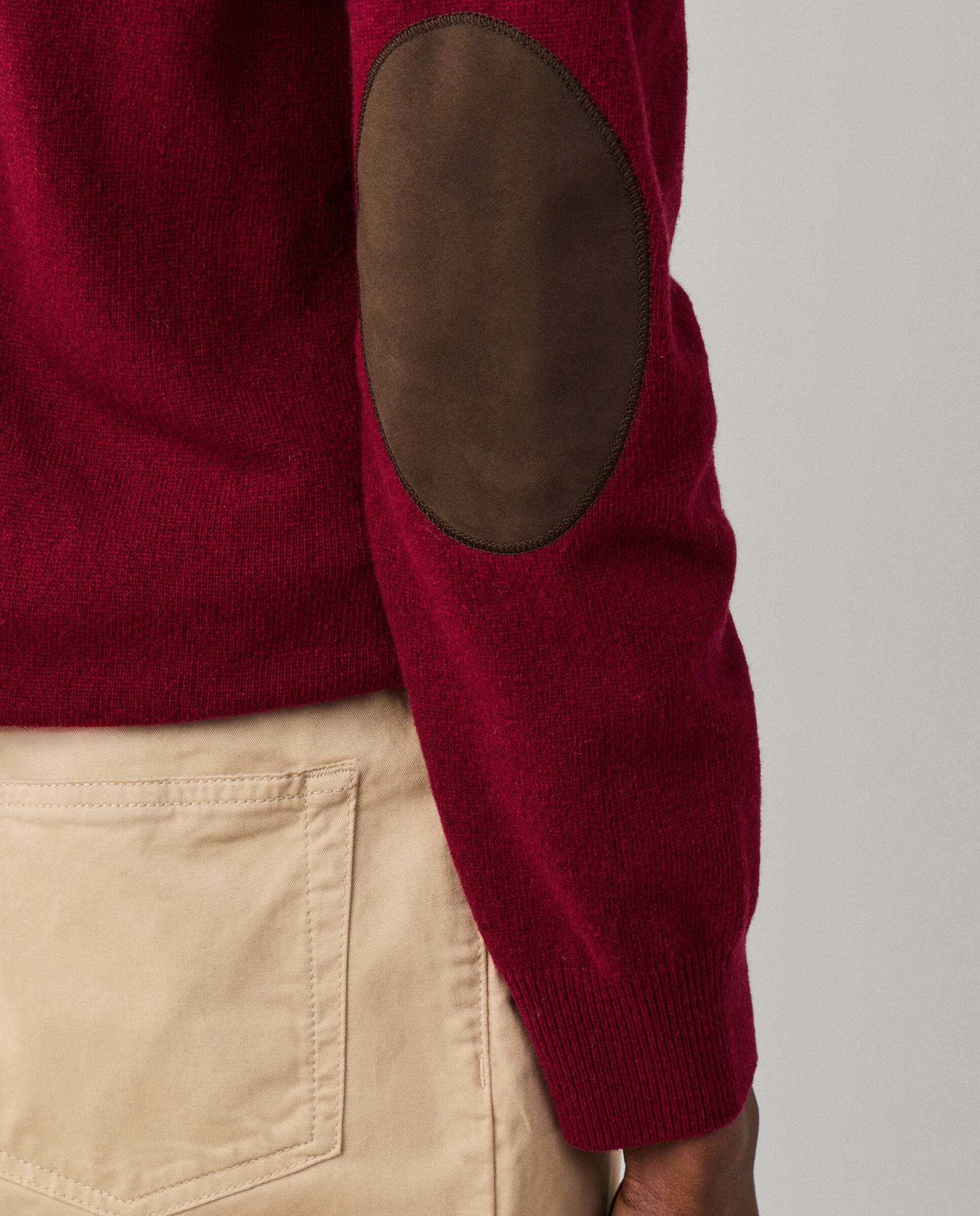 Jersey de hombre cuello redondo mezcla de lana merino-cashmere - Hackett - Rojo Rojo-5