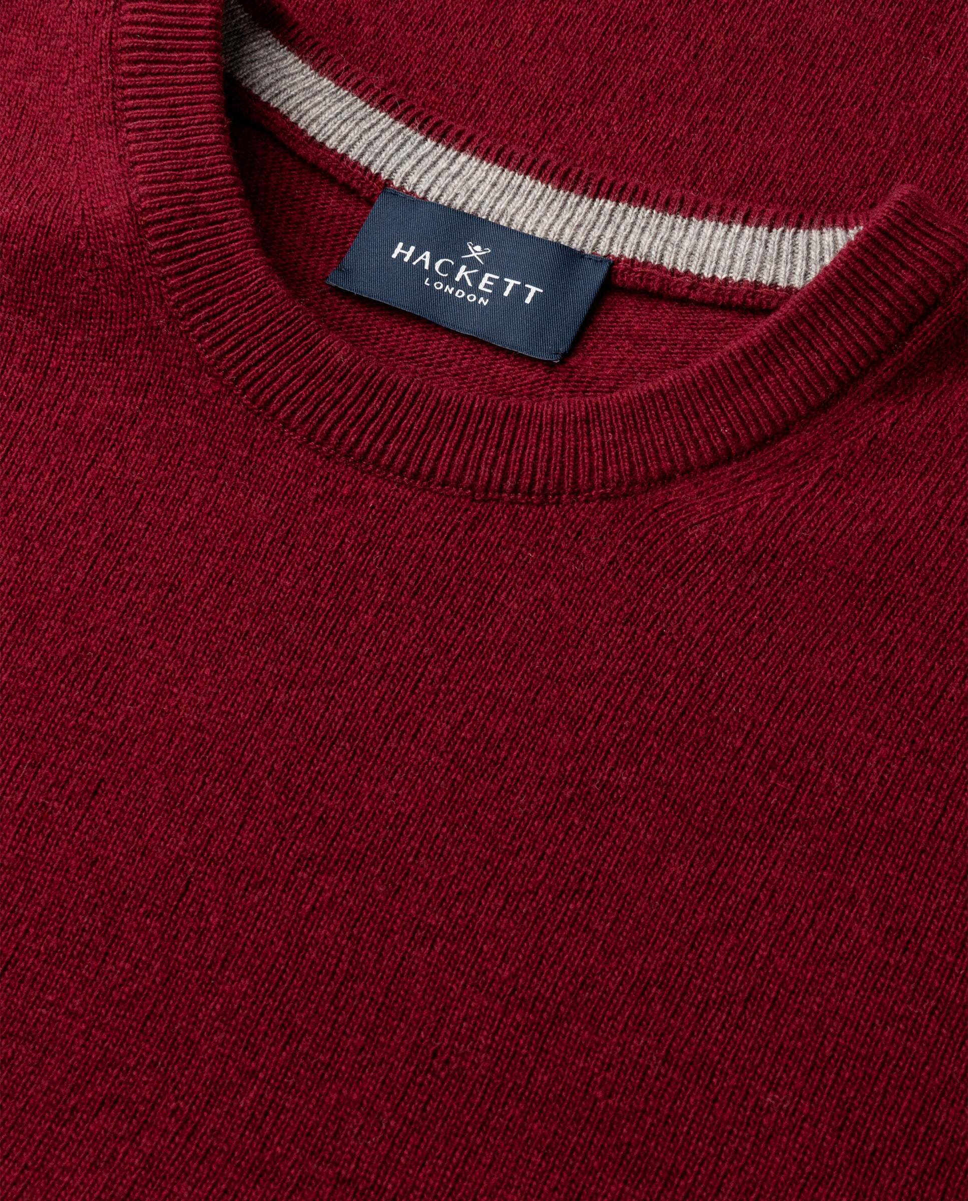Jersey de hombre cuello redondo mezcla de lana merino-cashmere - Hackett - Rojo Rojo-9