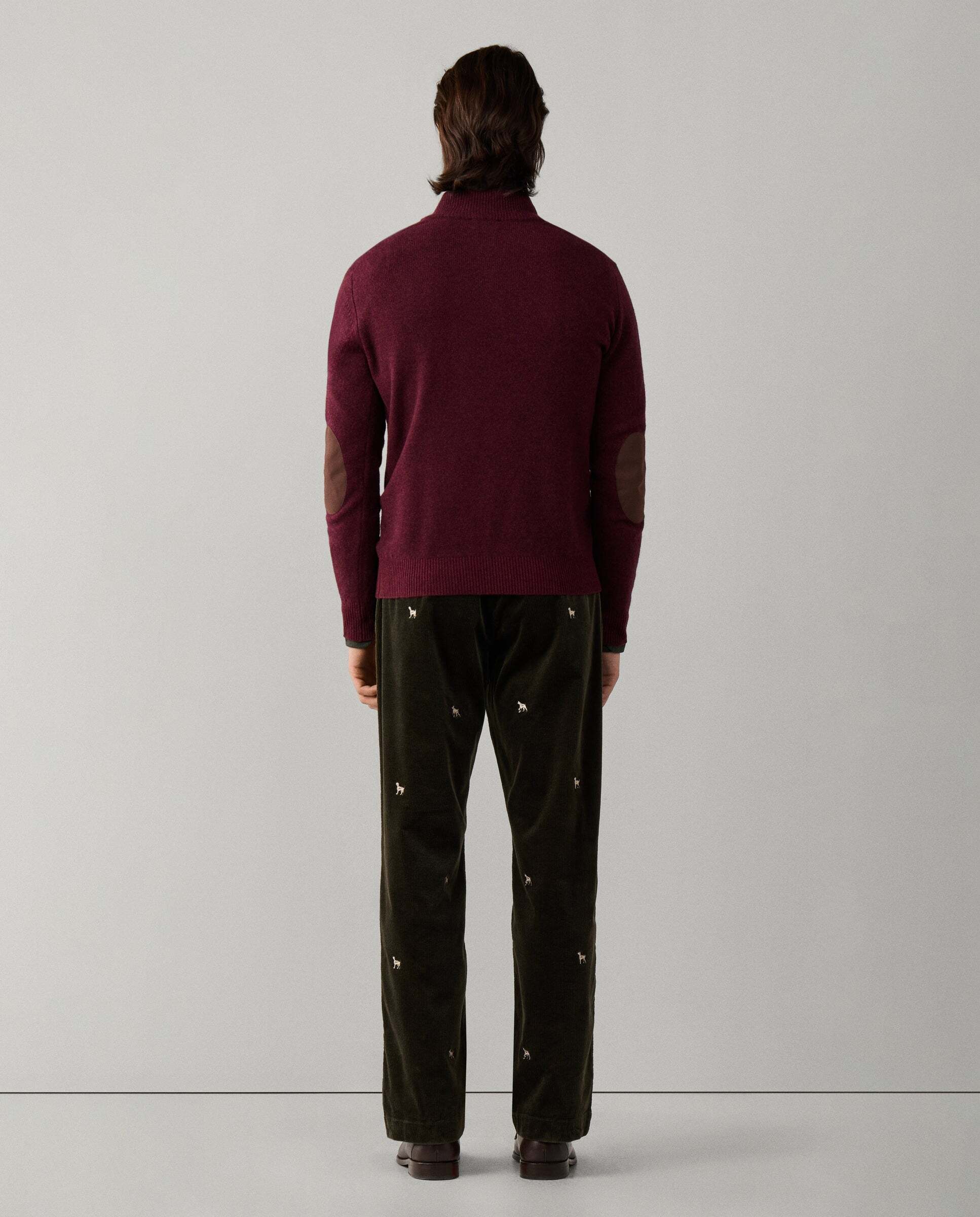 Jersey de hombre en lana de cordero con cremallera - Hackett - Rojo Rojo-3