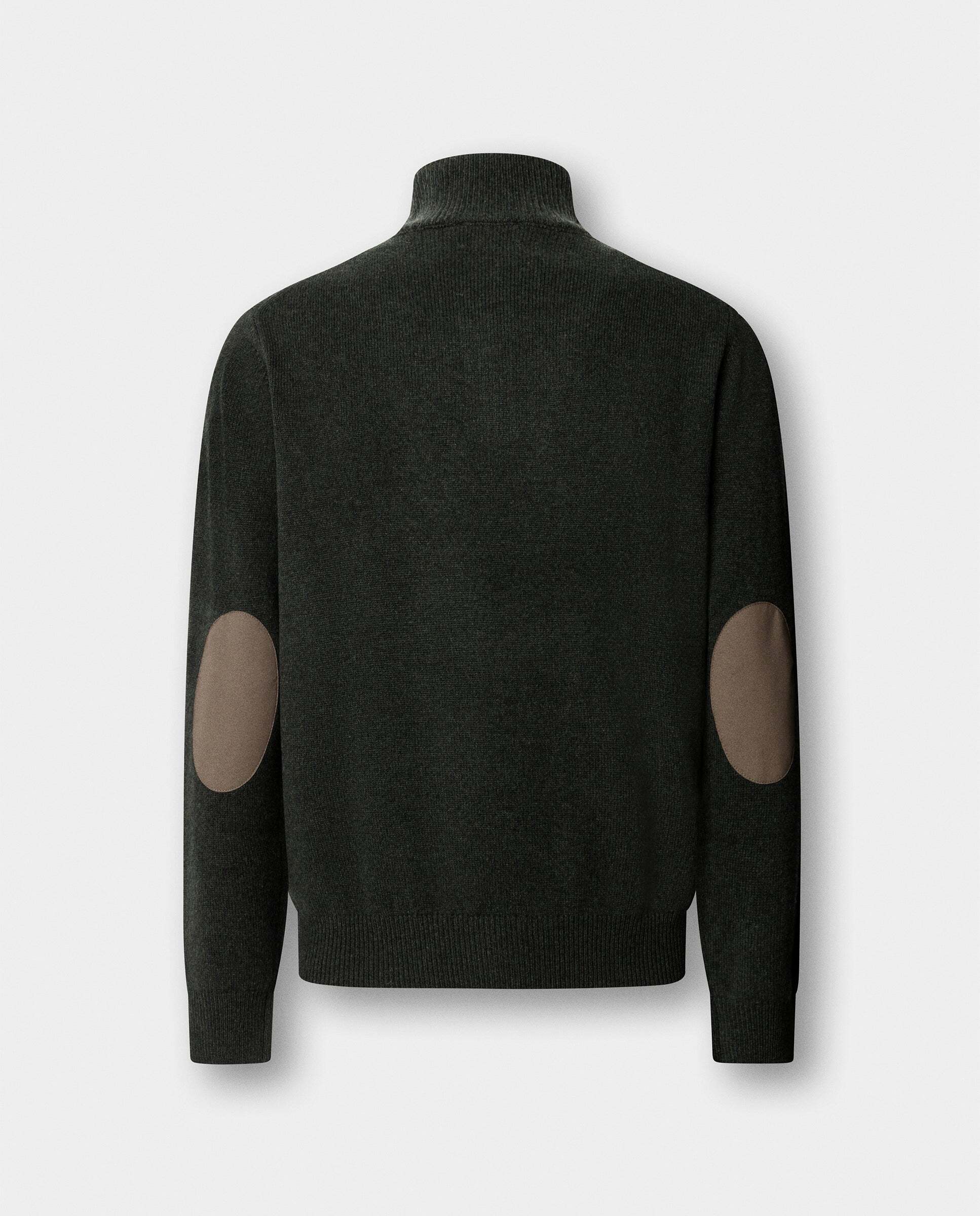 Jersey de hombre en lana de cordero con cremallera - Hackett - Verde militar Verde militar-7