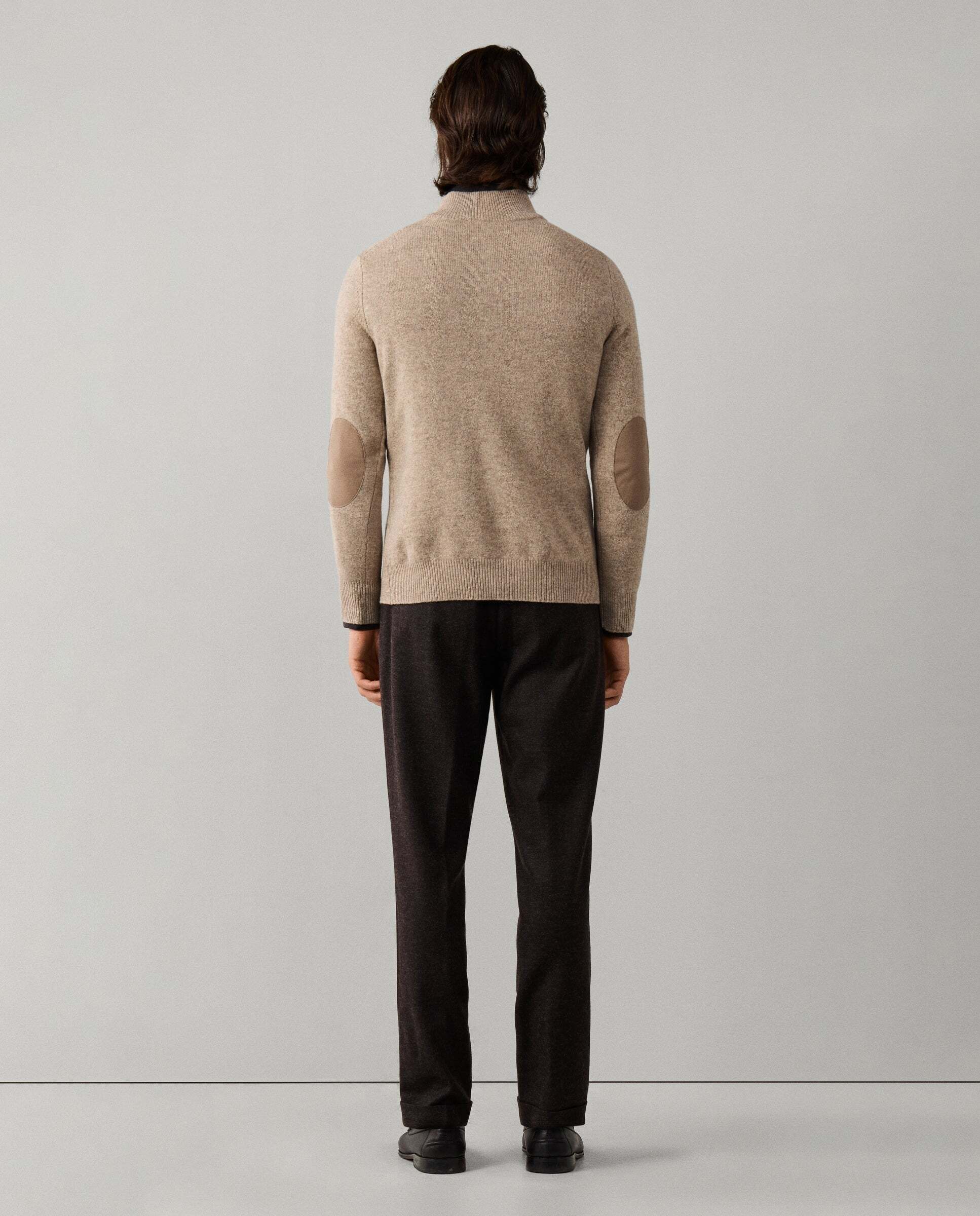 Jersey de hombre en lana de cordero con cremallera - Hackett - Blanco Blanco-3