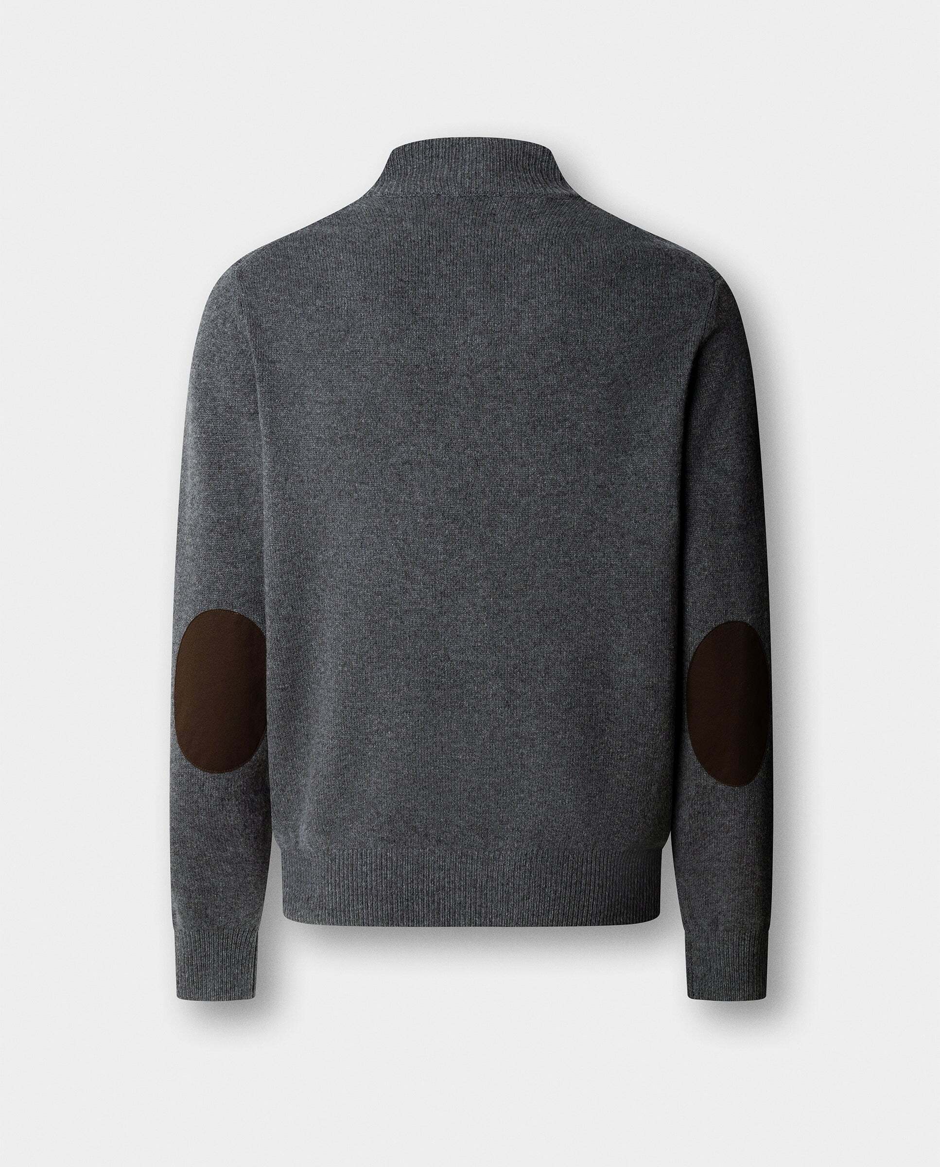 Jersey de hombre de lana con media cremallera y logo bordado - Hackett - Gris Gris-7