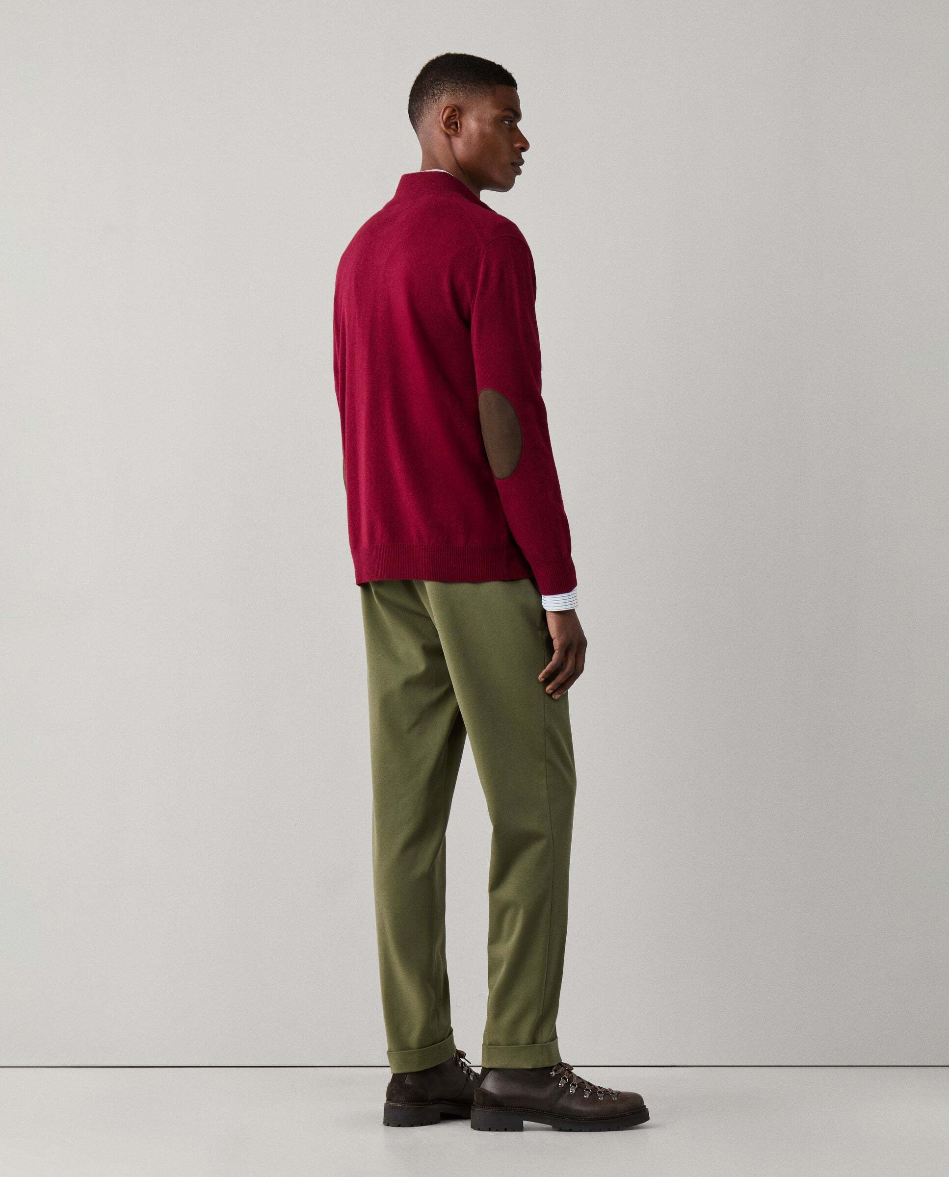 Jersey cashmere lana merino con cremallera - Hackett - Rojo Rojo-3