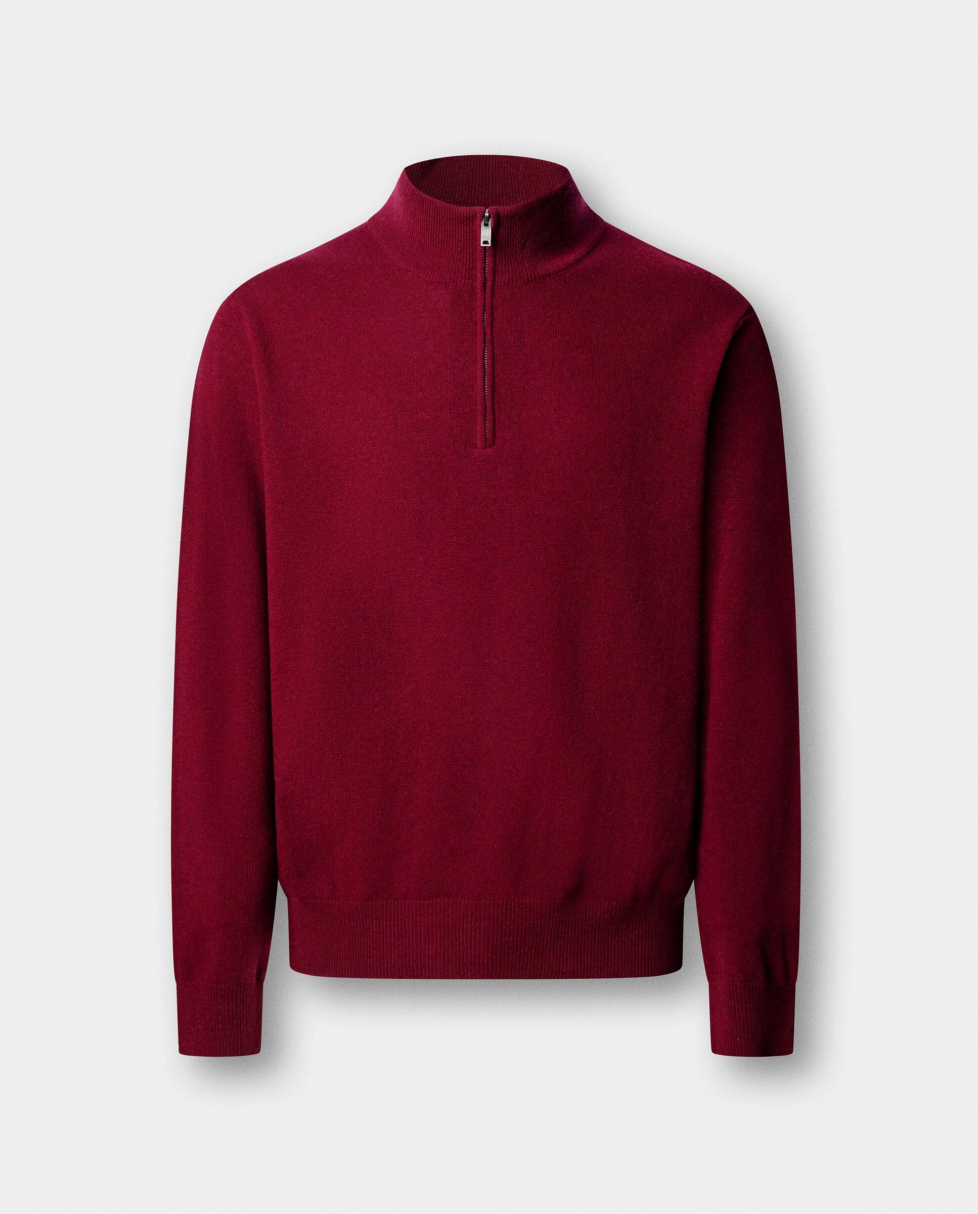 Jersey cashmere lana merino con cremallera - Hackett - Rojo Rojo-7