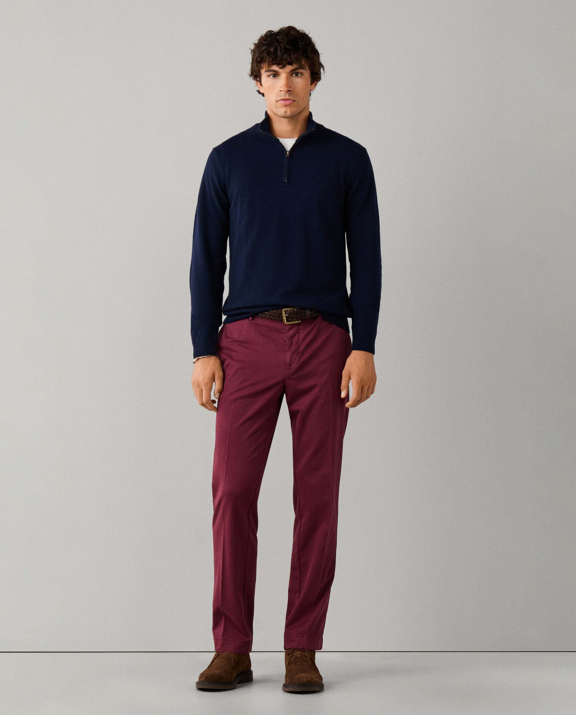 Jersey cashmere lana merino con cremallera - Hackett - Azul marino Azul marino-2