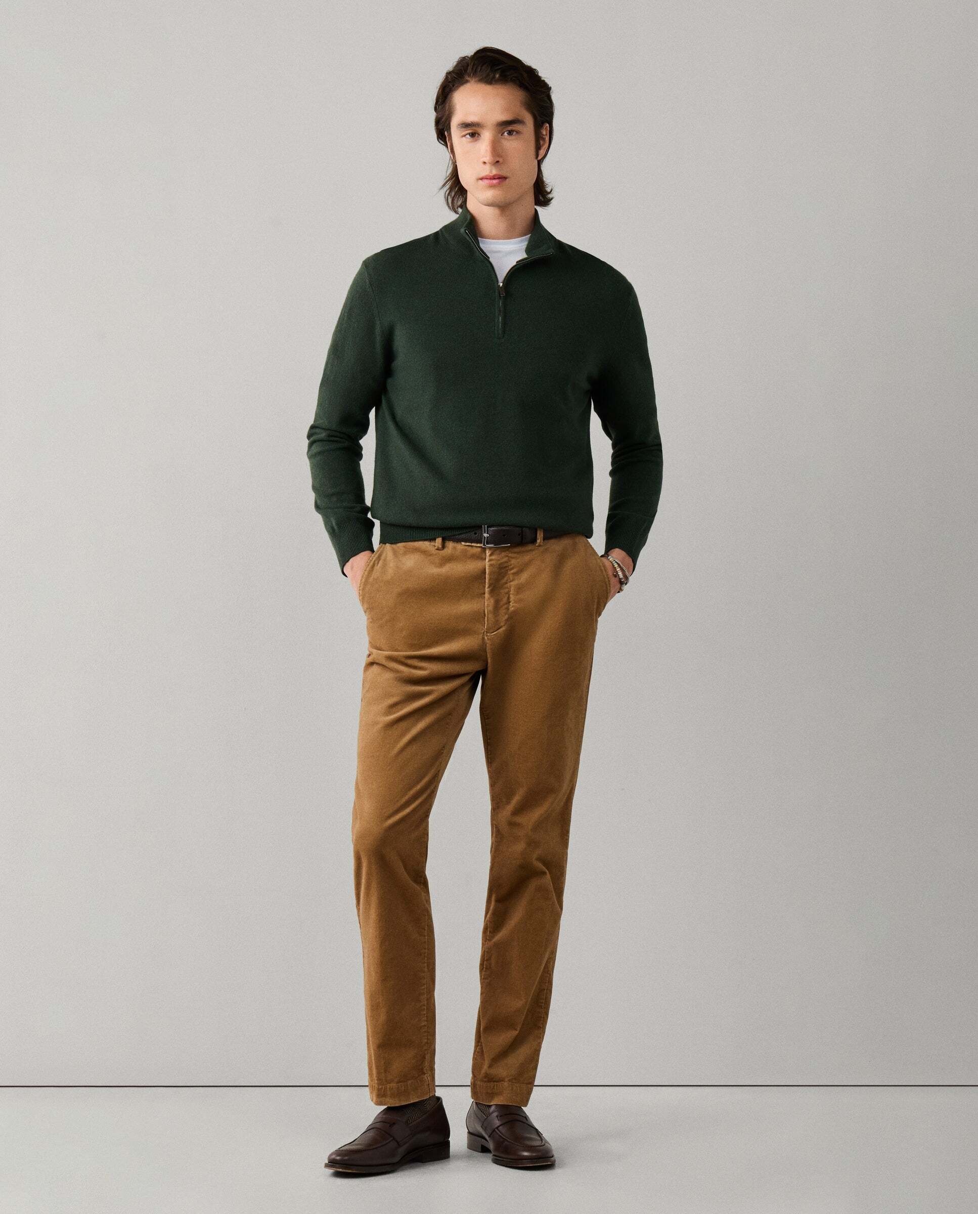 Jersey cashmere lana merino con cremallera - Hackett - Verde Verde-2