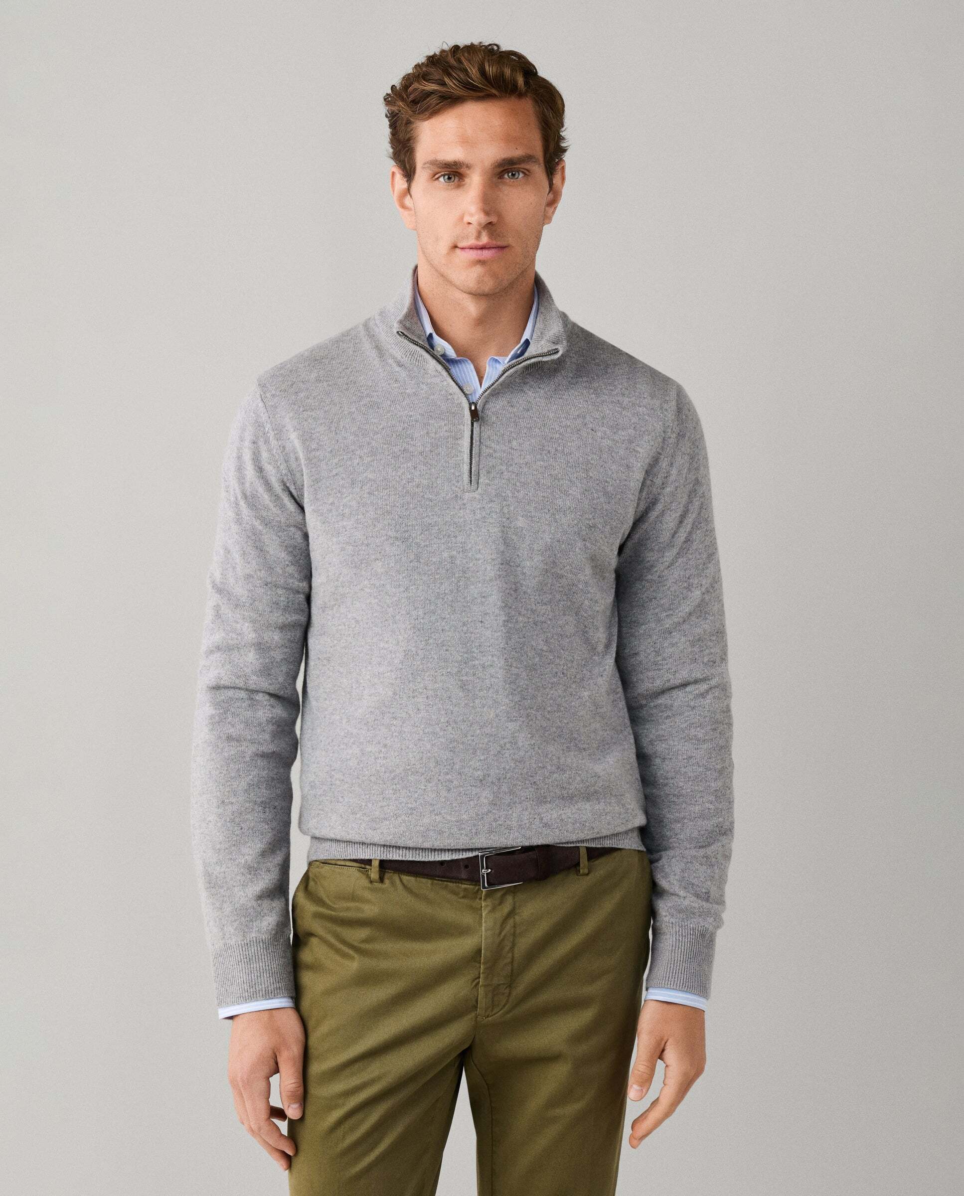 Jersey cashmere lana merino con cremallera - Hackett - Natural Natural-1