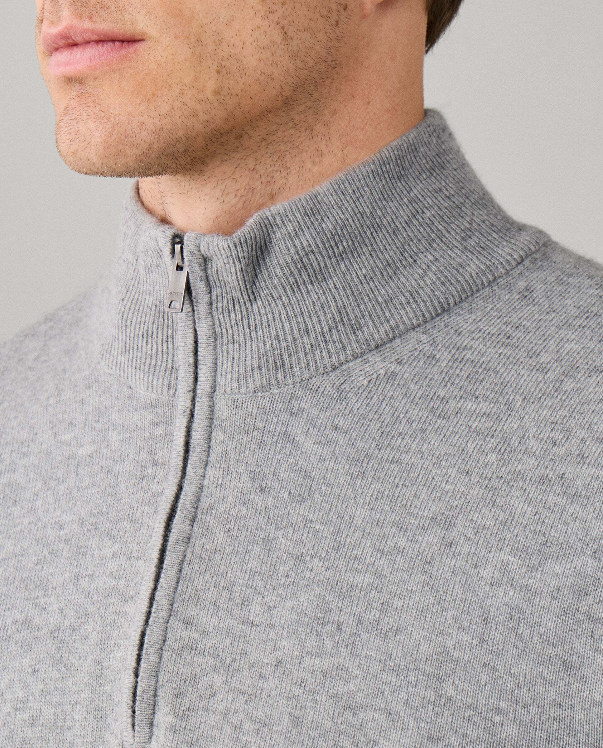 Jersey cashmere lana merino con cremallera - Hackett - Natural Natural-4