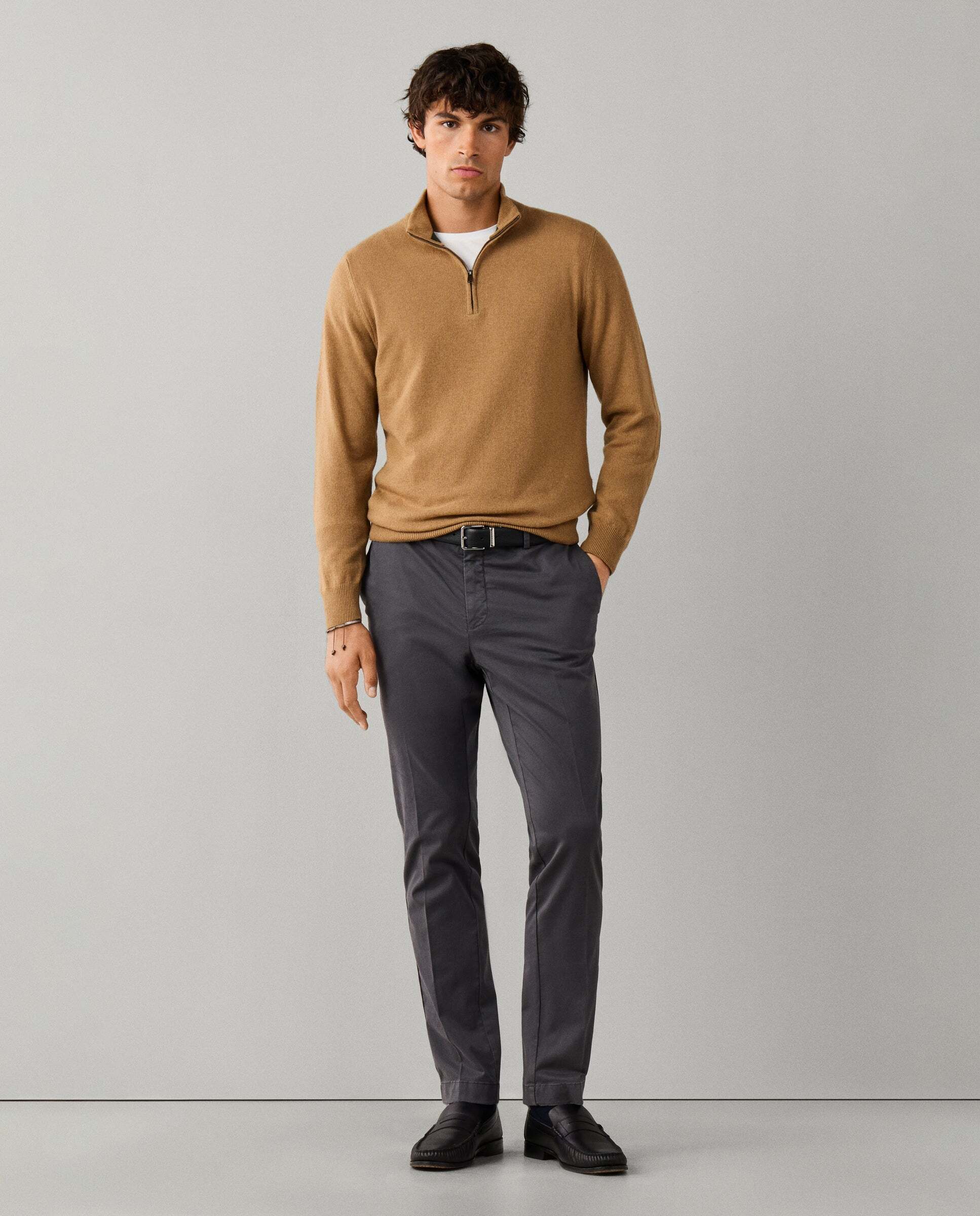 Jersey cashmere lana merino con cremallera - Hackett - Beige Beige-2