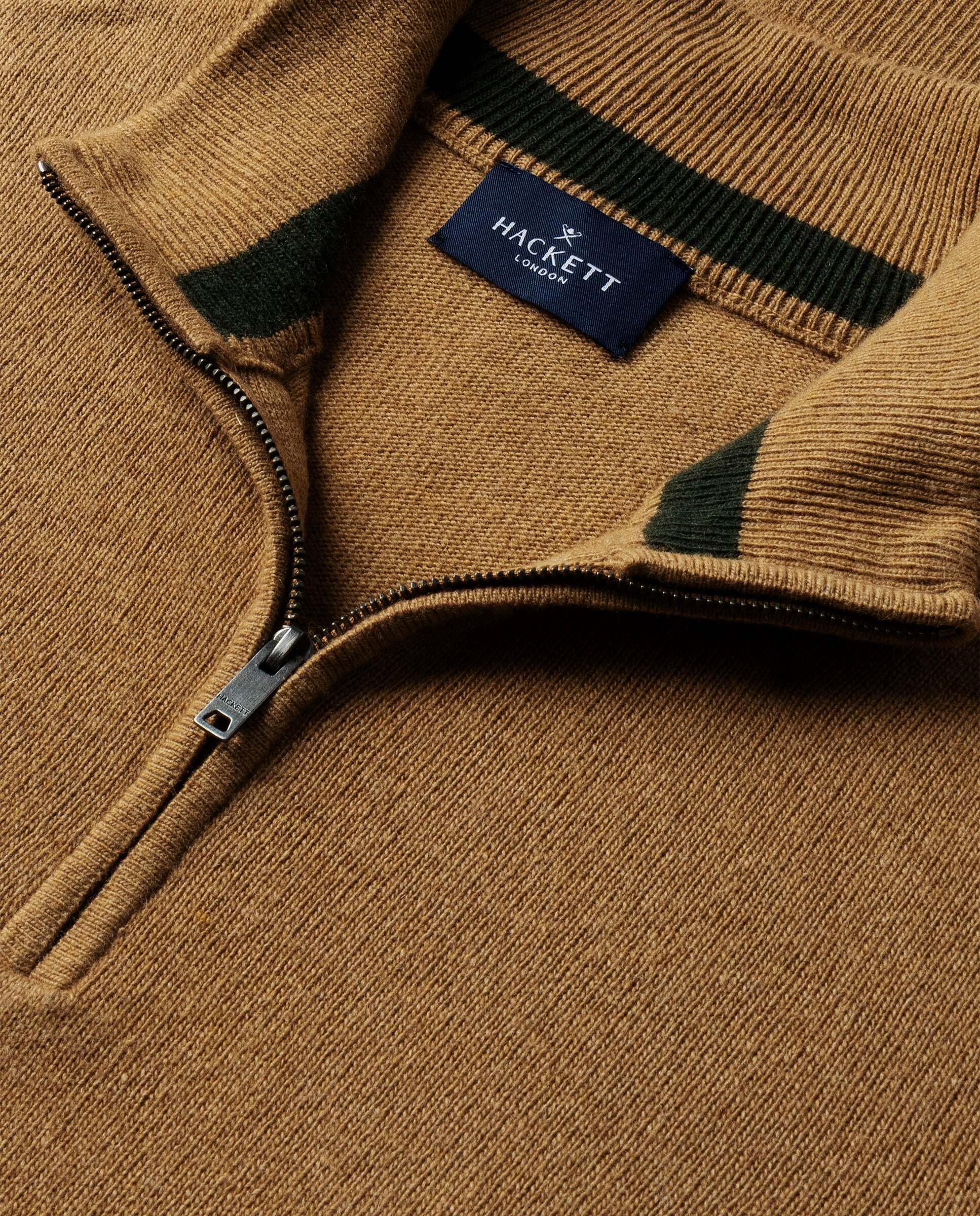 Jersey cashmere lana merino con cremallera - Hackett - Beige Beige-5