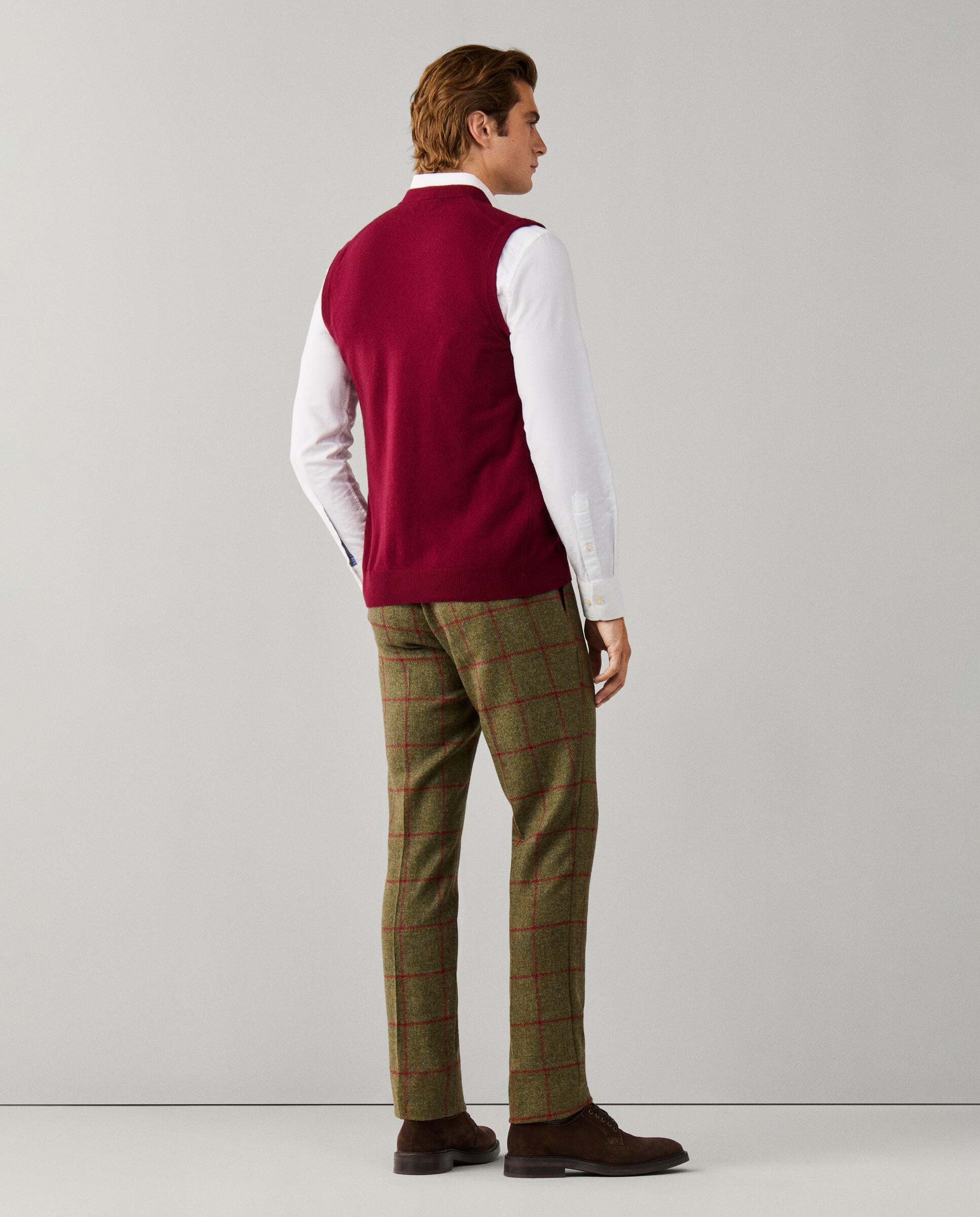 Chaleco de hombre de lana merino-cashmere - Hackett - Rojo Rojo-3
