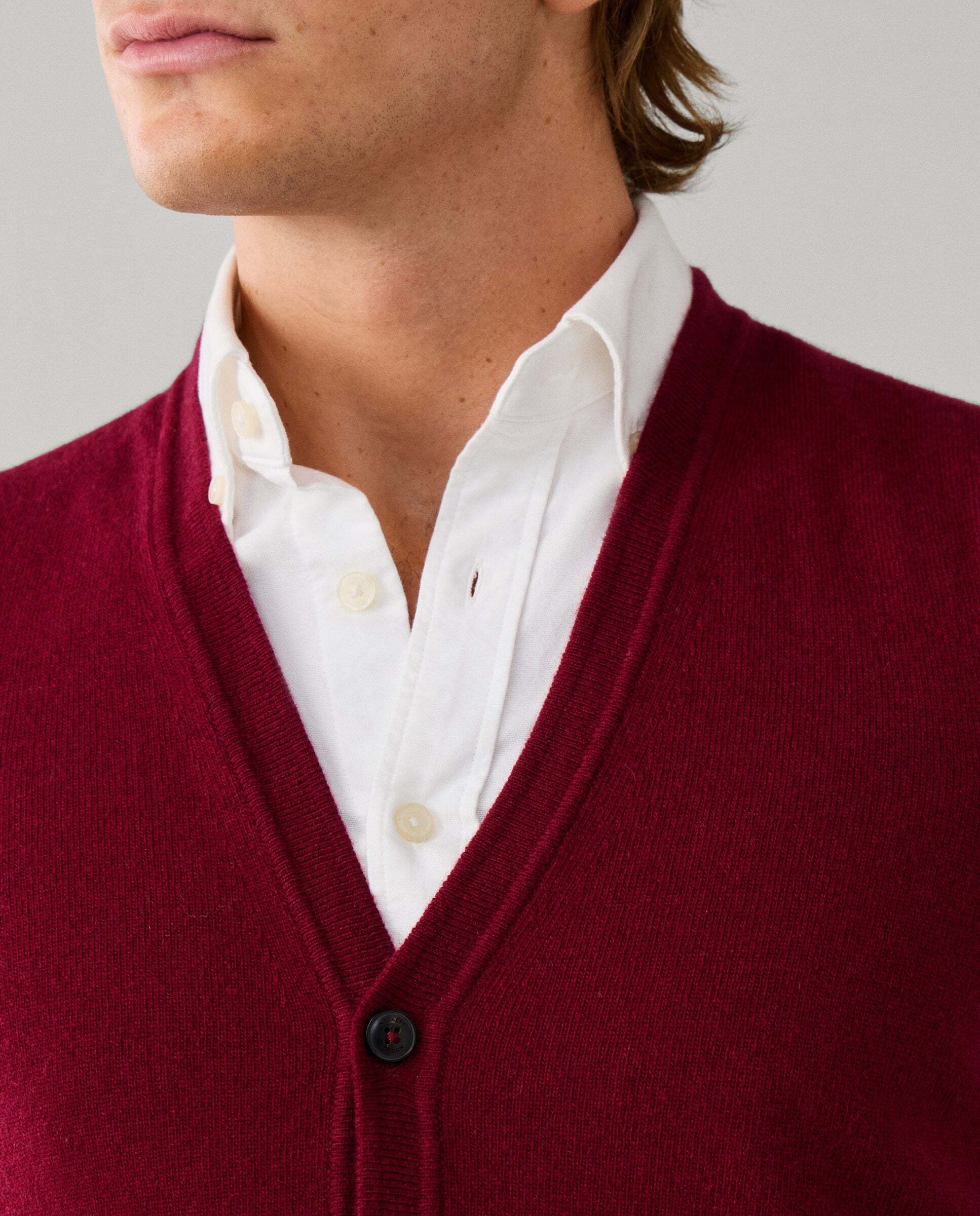 Chaleco de hombre de lana merino-cashmere - Hackett - Rojo Rojo-4