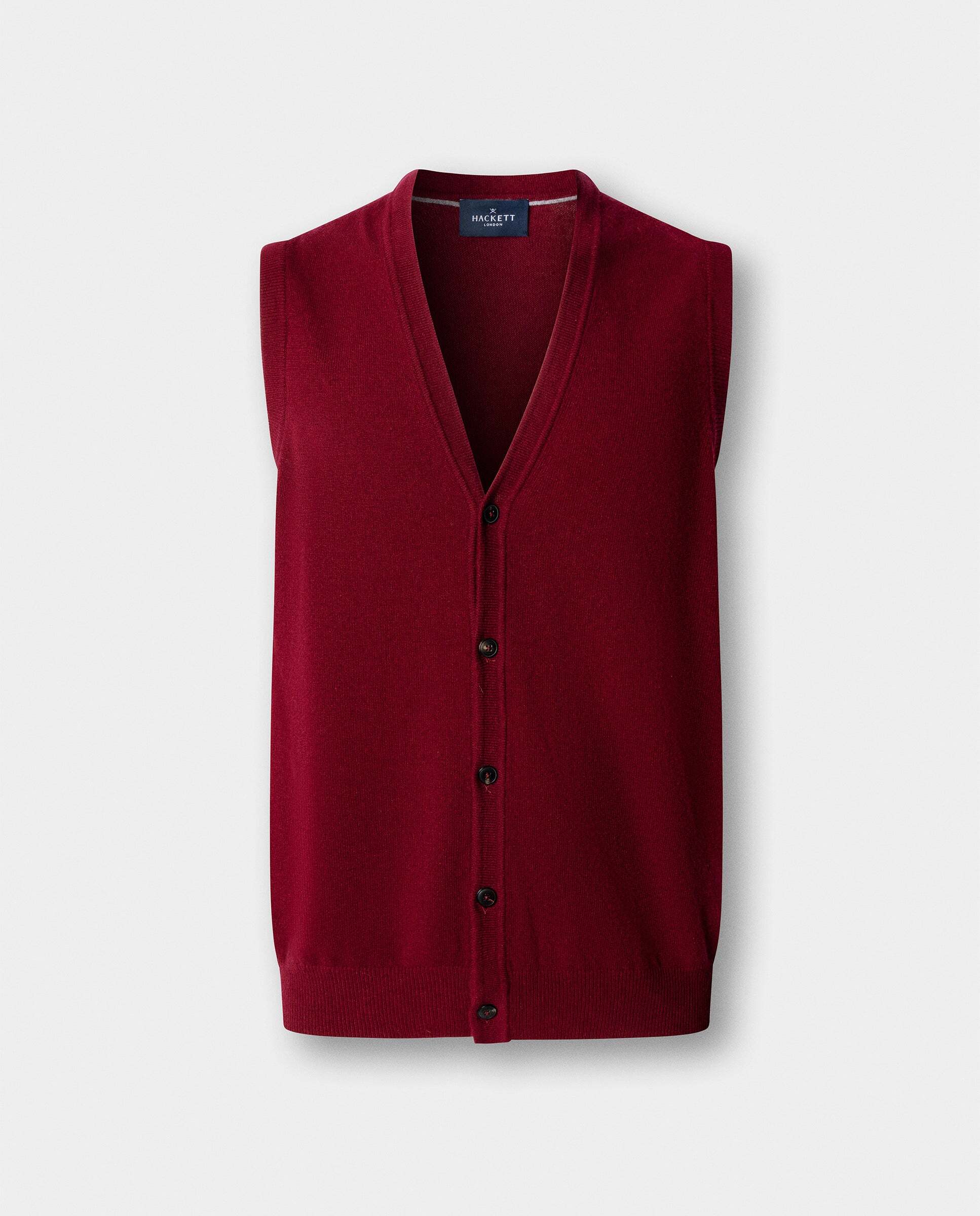 Chaleco de hombre de lana merino-cashmere - Hackett - Rojo Rojo-6