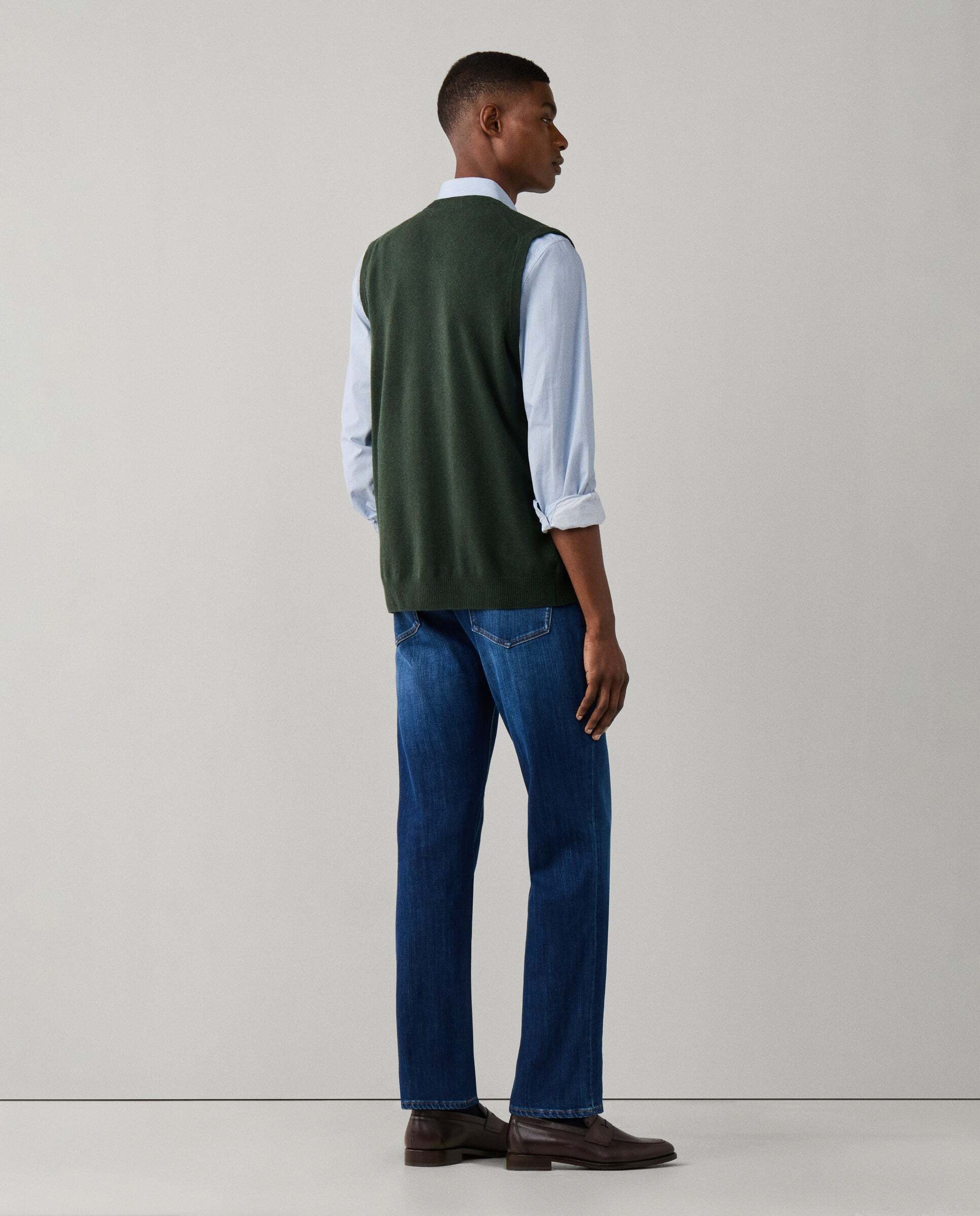 Chaleco de hombre de lana merino-cashmere - Hackett - Verde Verde-3