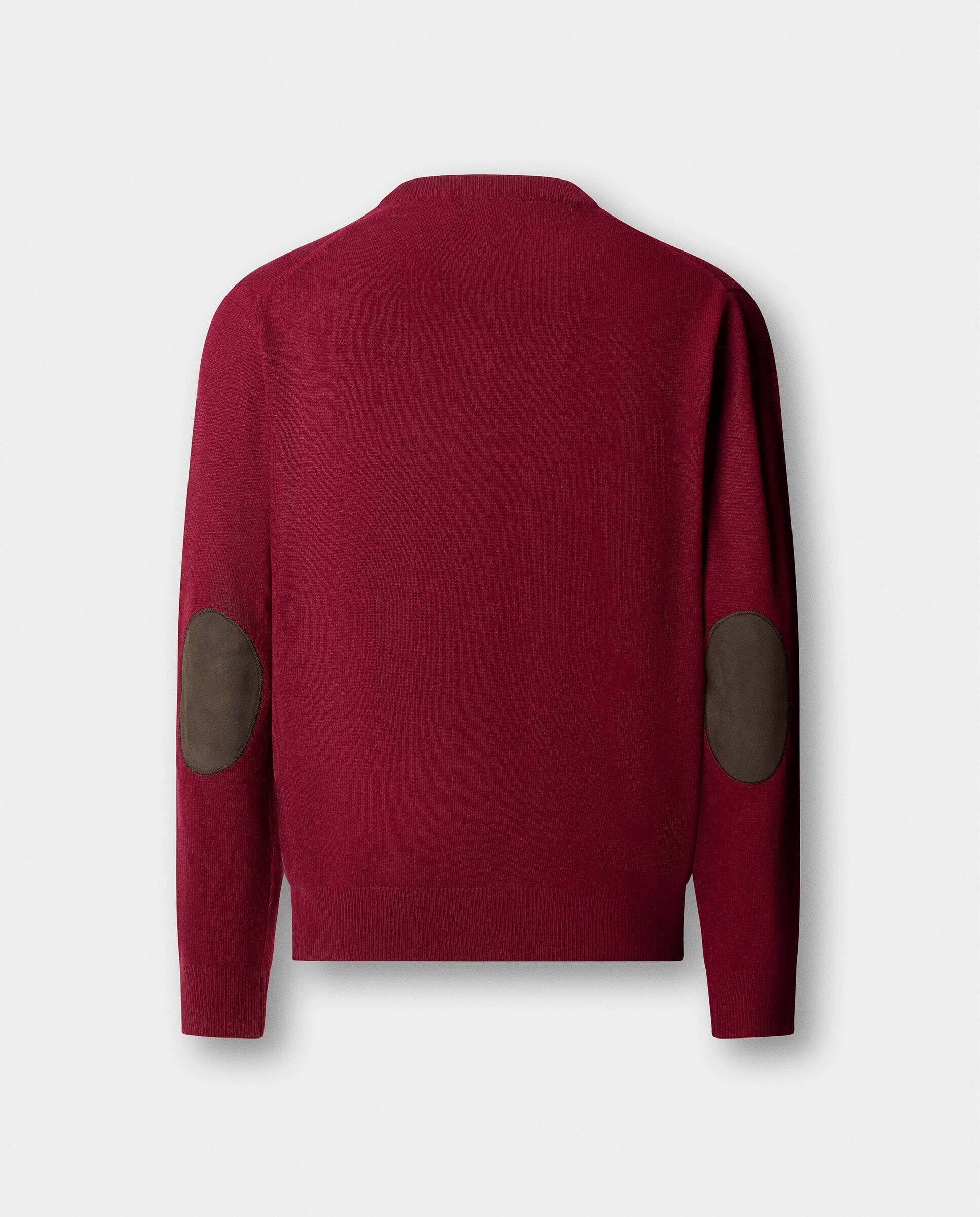 Jersey de hombre mezcla de lana merino-cashmere cuello pico - Hackett - Rojo Rojo-7