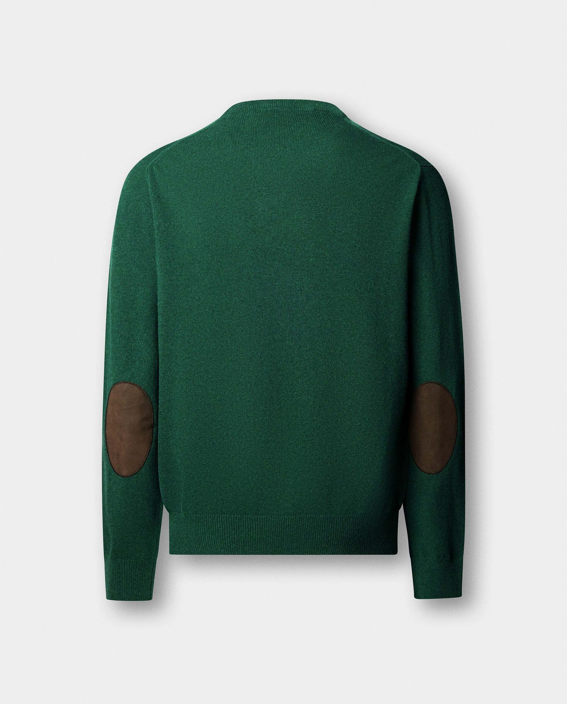Jersey de hombre mezcla de lana merino-cashmere cuello pico - Hackett - Verde Verde-8