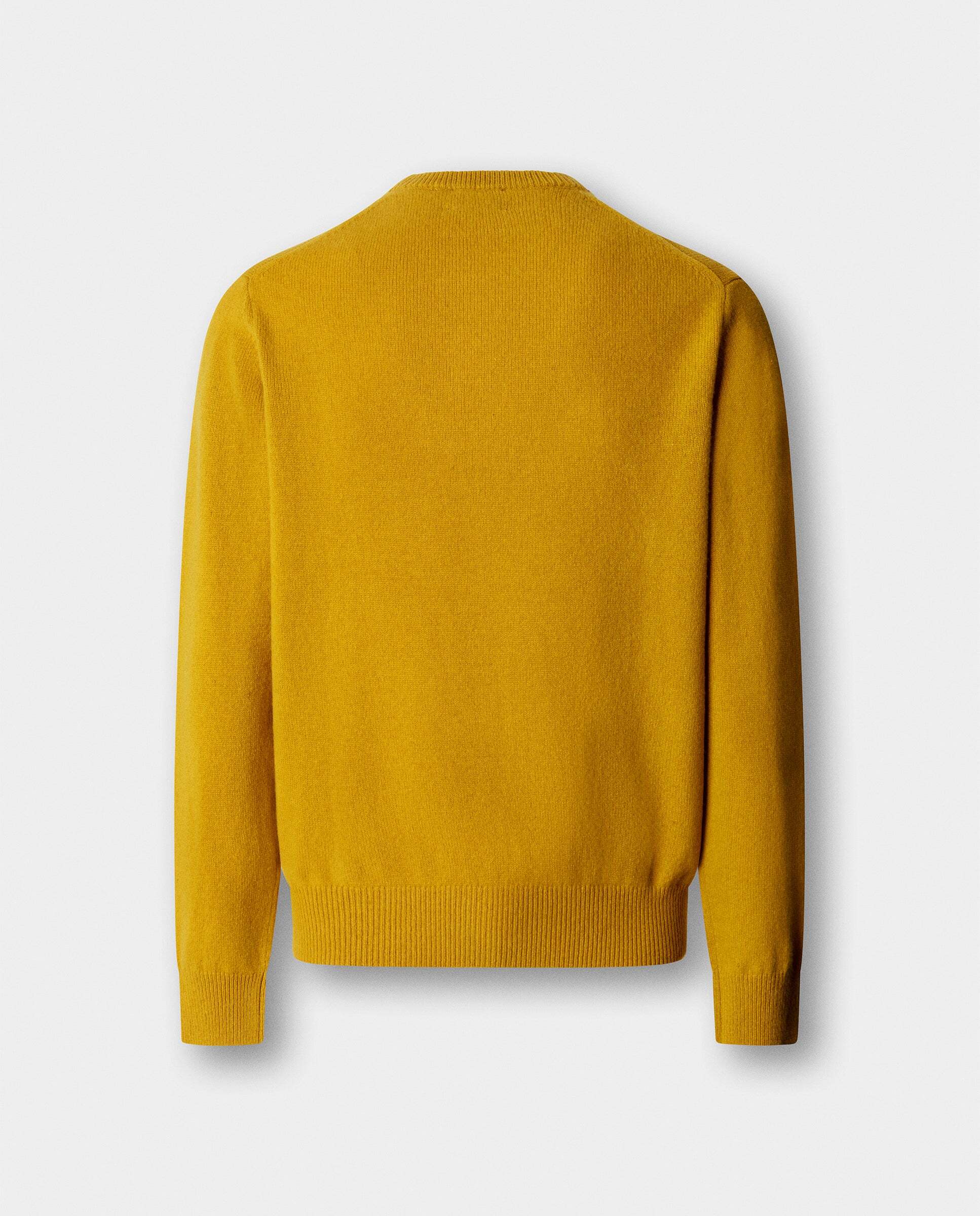 Jersey de hombre de lana de cordero cuello redondo - Hackett - Amarillo Amarillo-7
