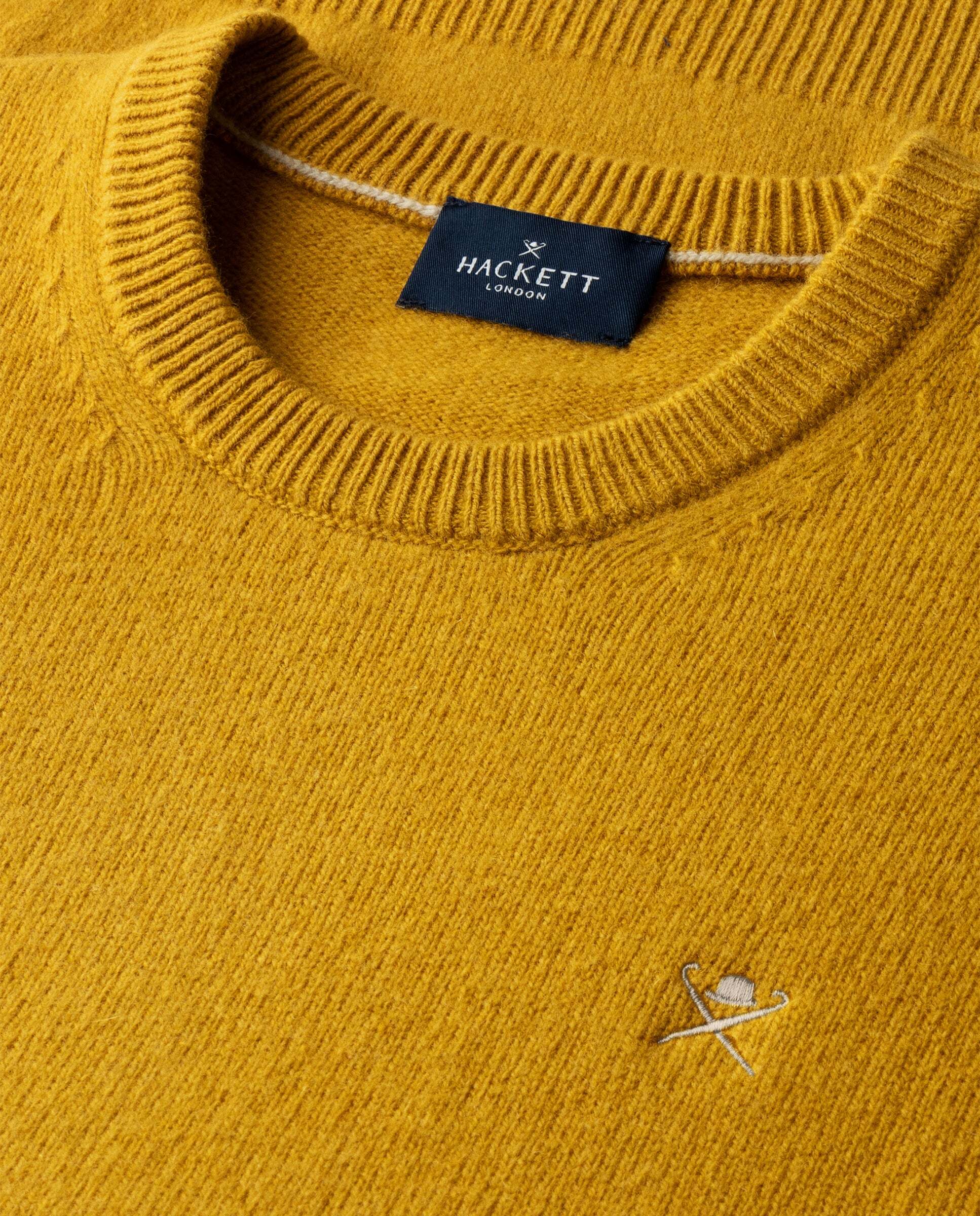 Jersey de hombre de lana de cordero cuello redondo - Hackett - Amarillo Amarillo-5